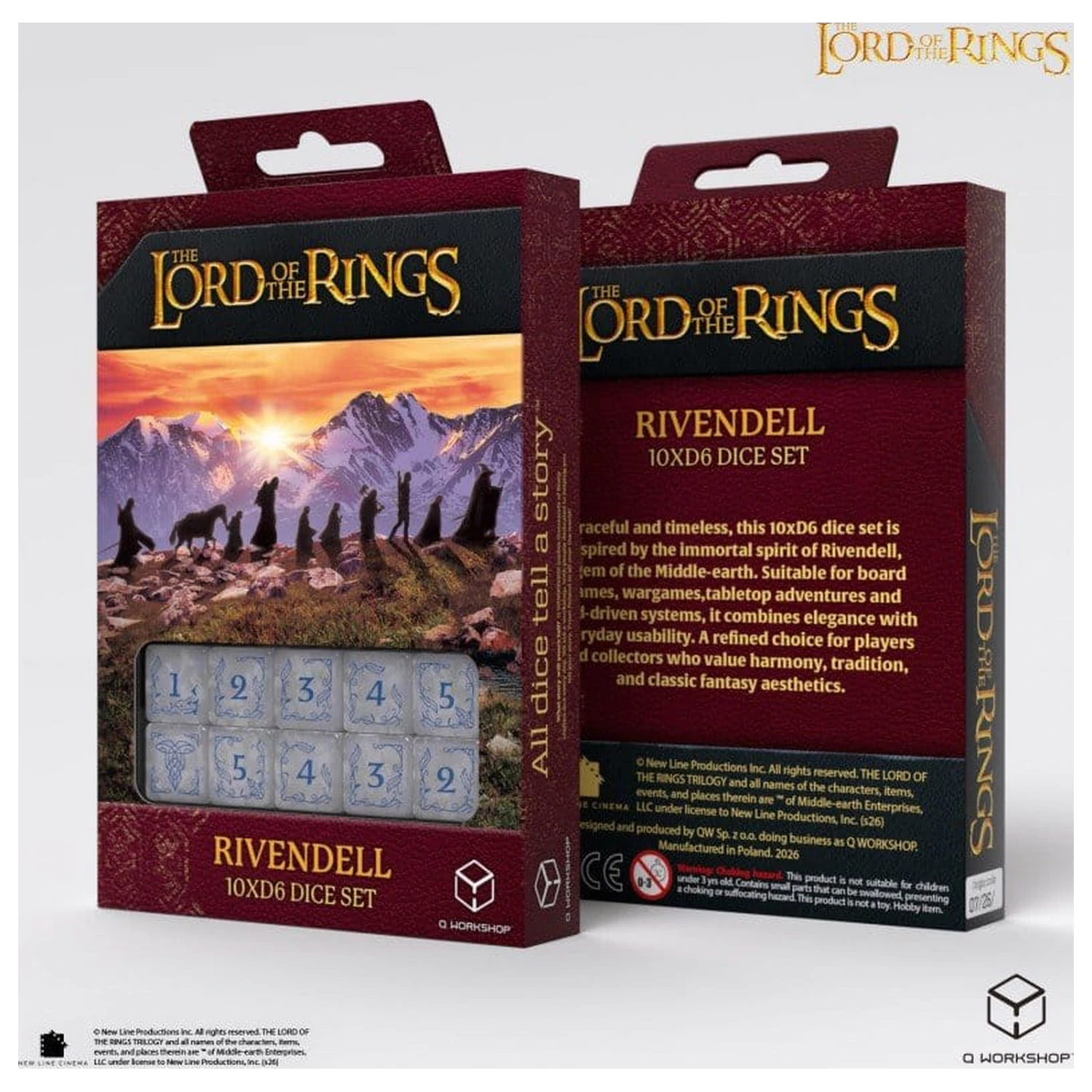 The Lord of the Rings: 10 D6 Dice Set Rivendell (Stone) product photo