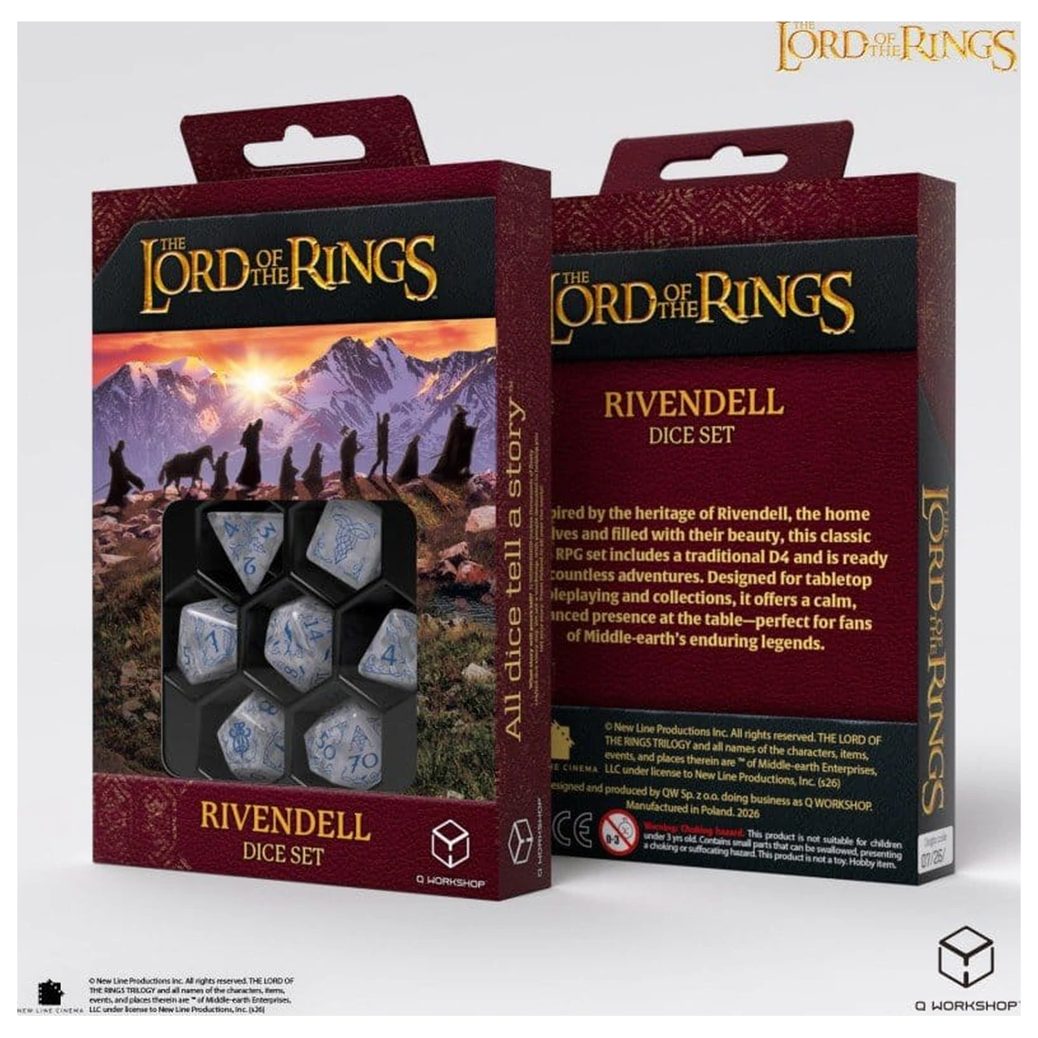 The Lord of the Rings Dice Set of 7 Rivendell (Stone) product photo
