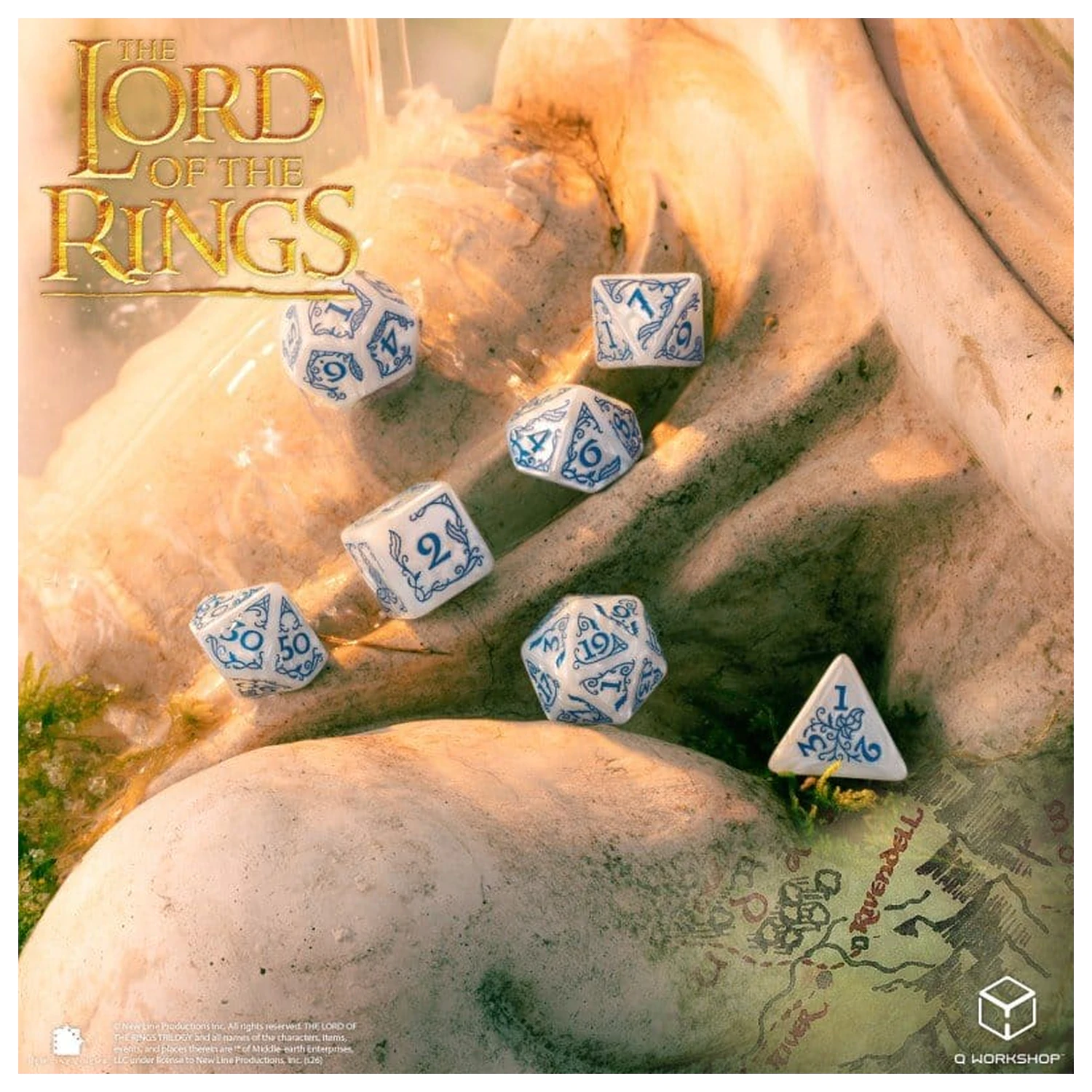 The Lord of the Rings Dice Set of 7 Rivendell (Stone) product photo
