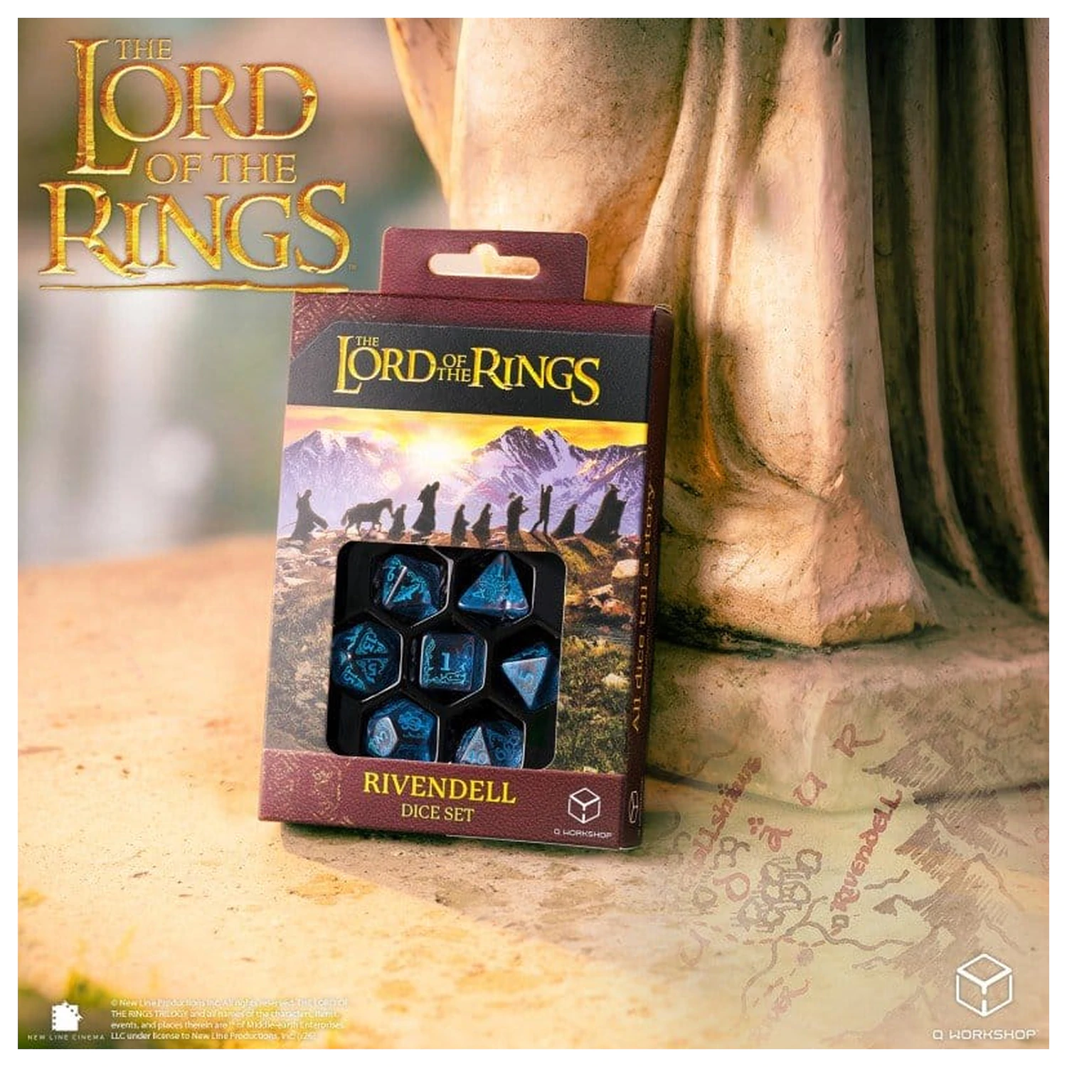 The Lord of the Rings Dice Set of 7 Rivendell (Water) product photo