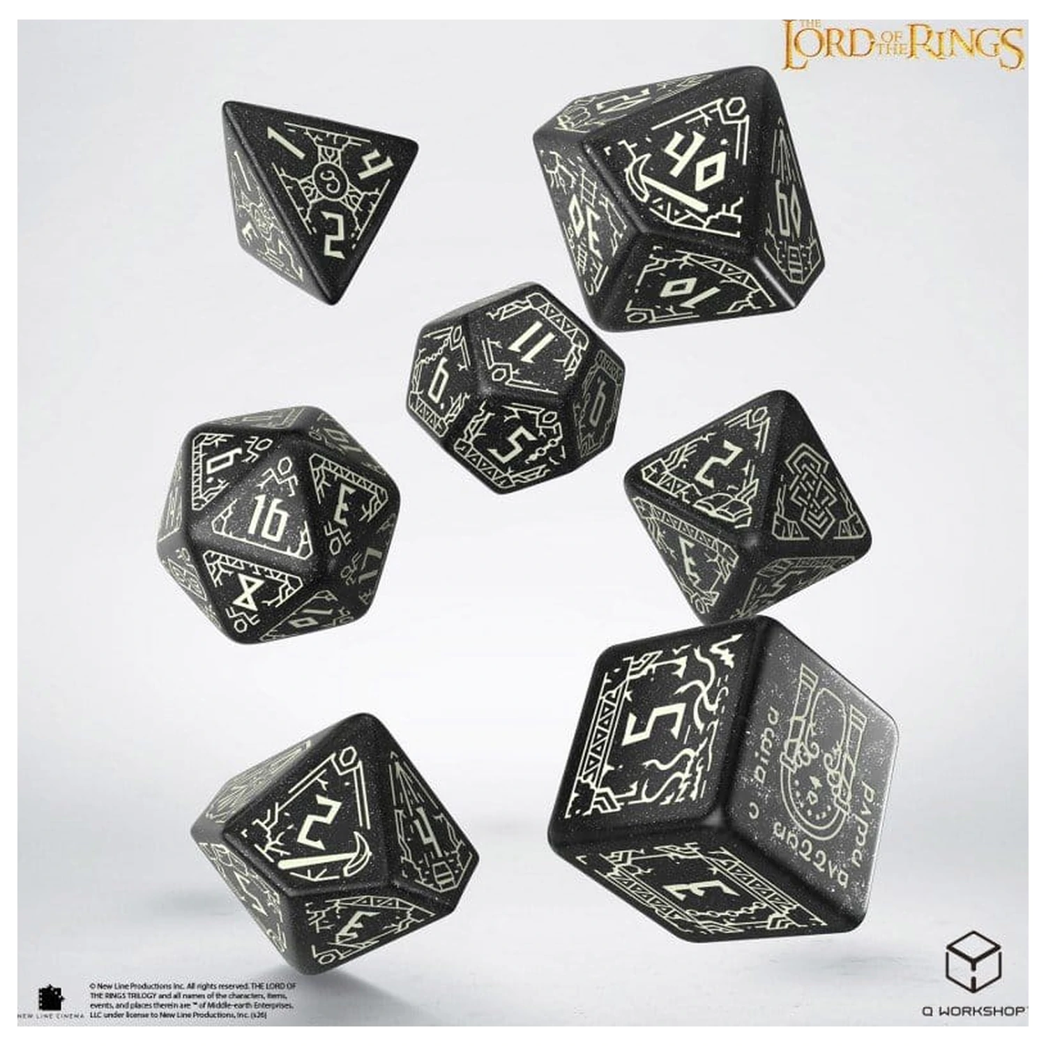 The Lord of the Rings Dice Set of 7 Moria (Glow in the Dark) product photo