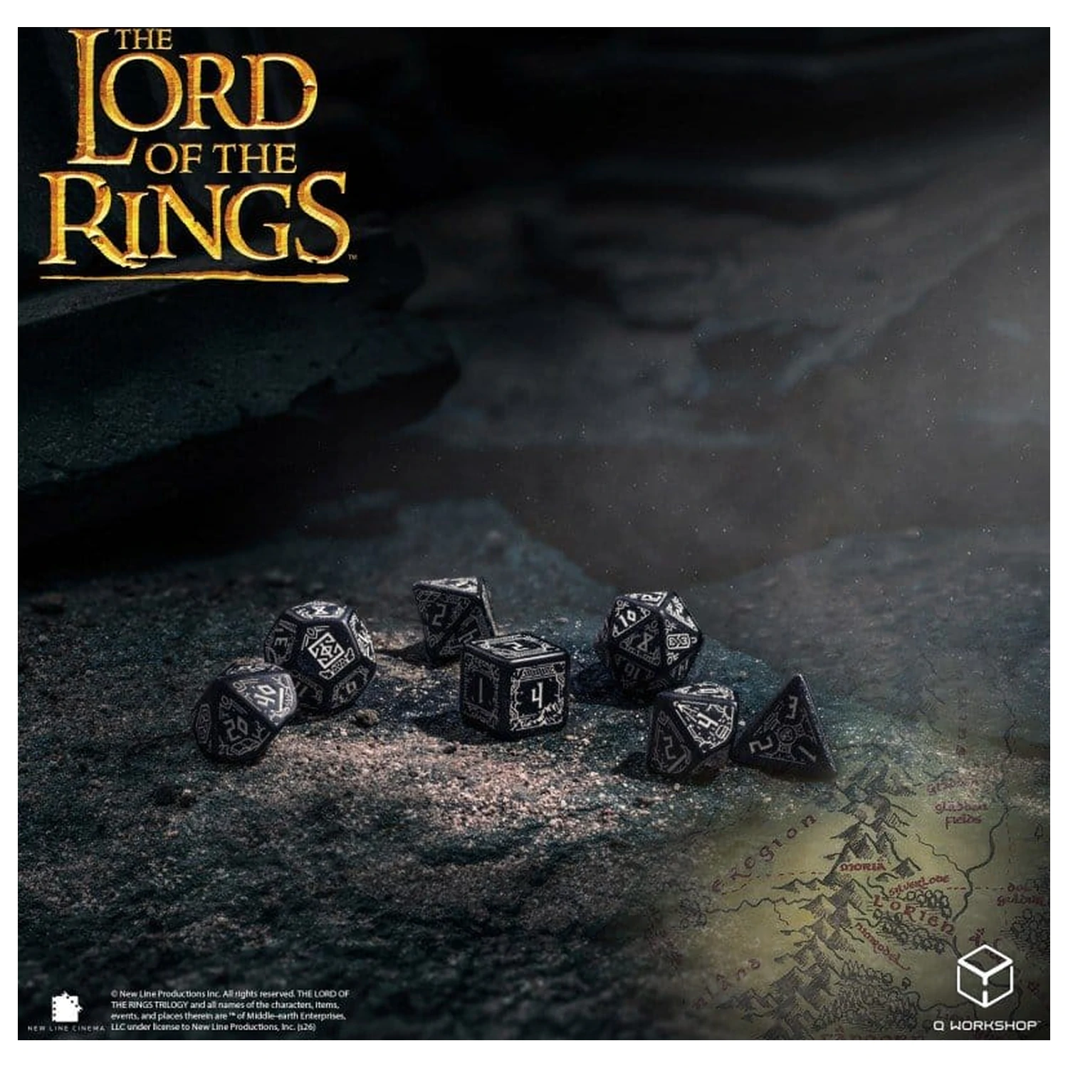 The Lord of the Rings Dice Set of 7 Moria (Glow in the Dark) product photo