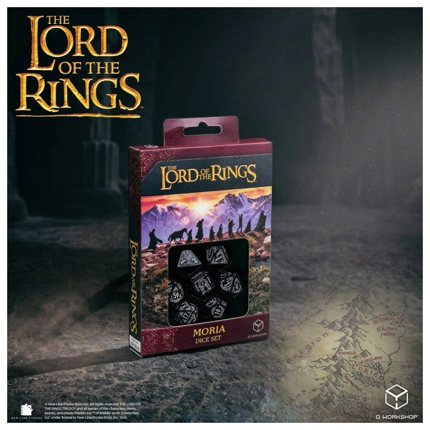 The Lord of the Rings Dice Set of 7 Moria (Glow in the Dark) product photo