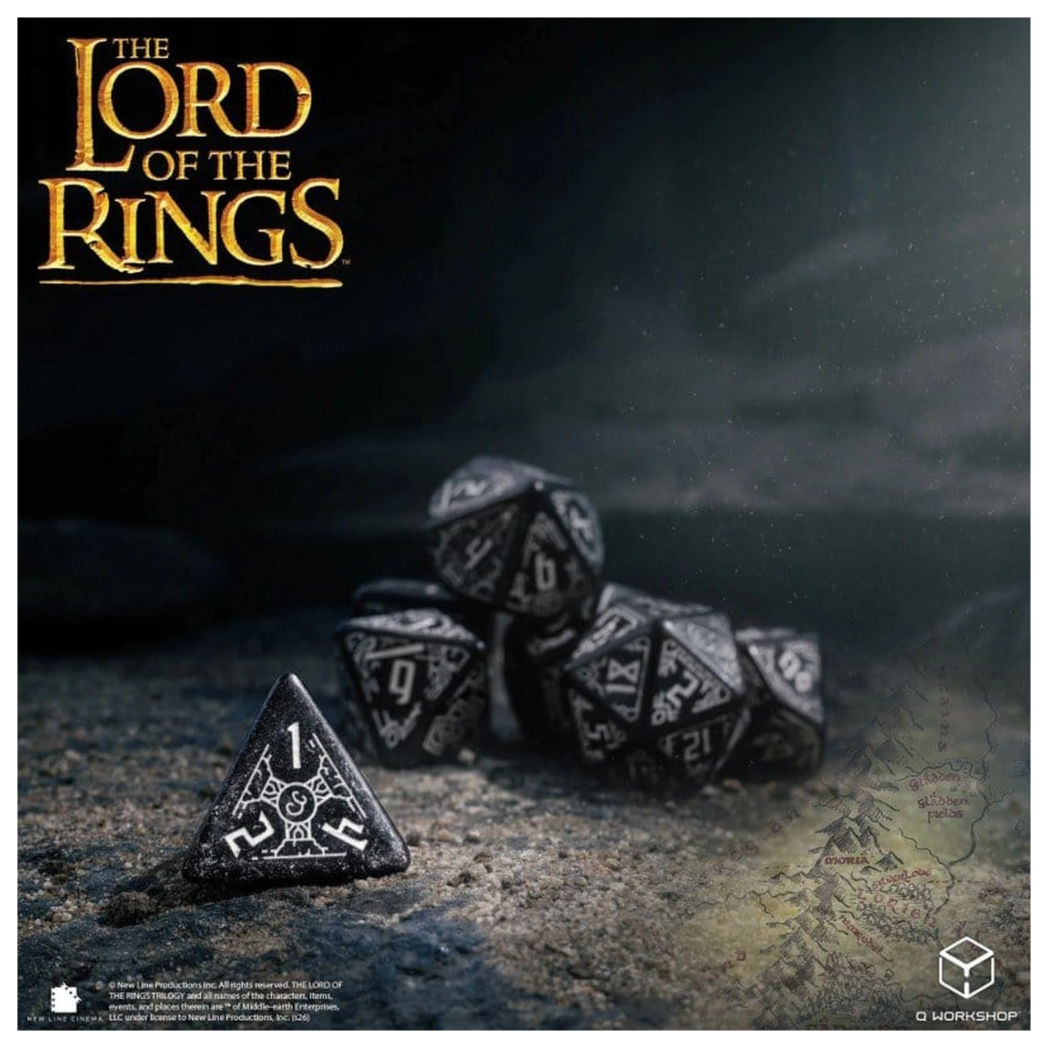 The Lord of the Rings Dice Set of 7 Moria (Glow in the Dark) product photo