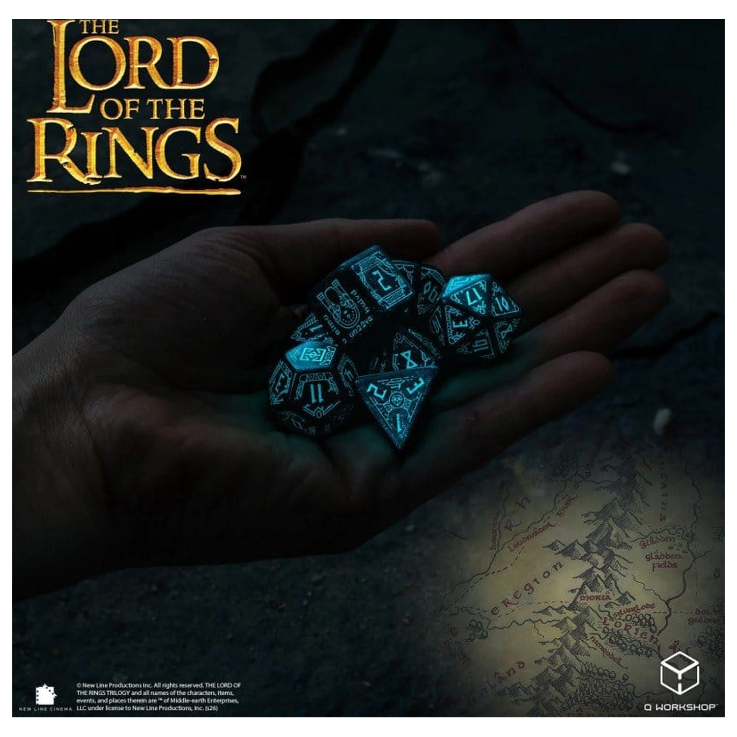 The Lord of the Rings Dice Set of 7 Moria (Glow in the Dark) product photo