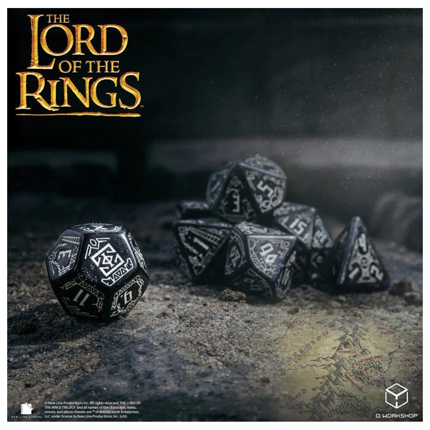 The Lord of the Rings Dice Set of 7 Moria (Glow in the Dark) product photo