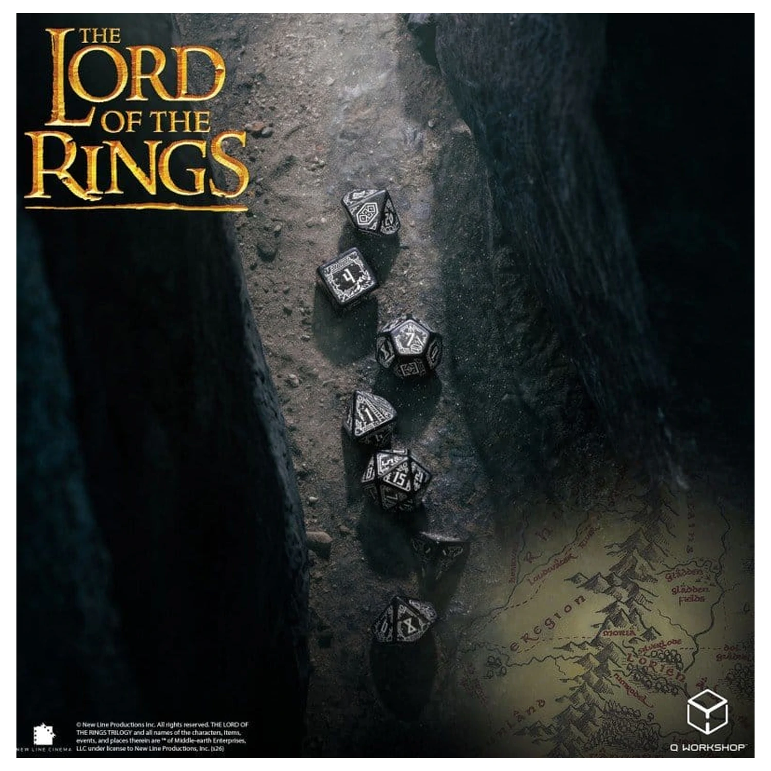 The Lord of the Rings Dice Set of 7 Moria (Glow in the Dark) product photo