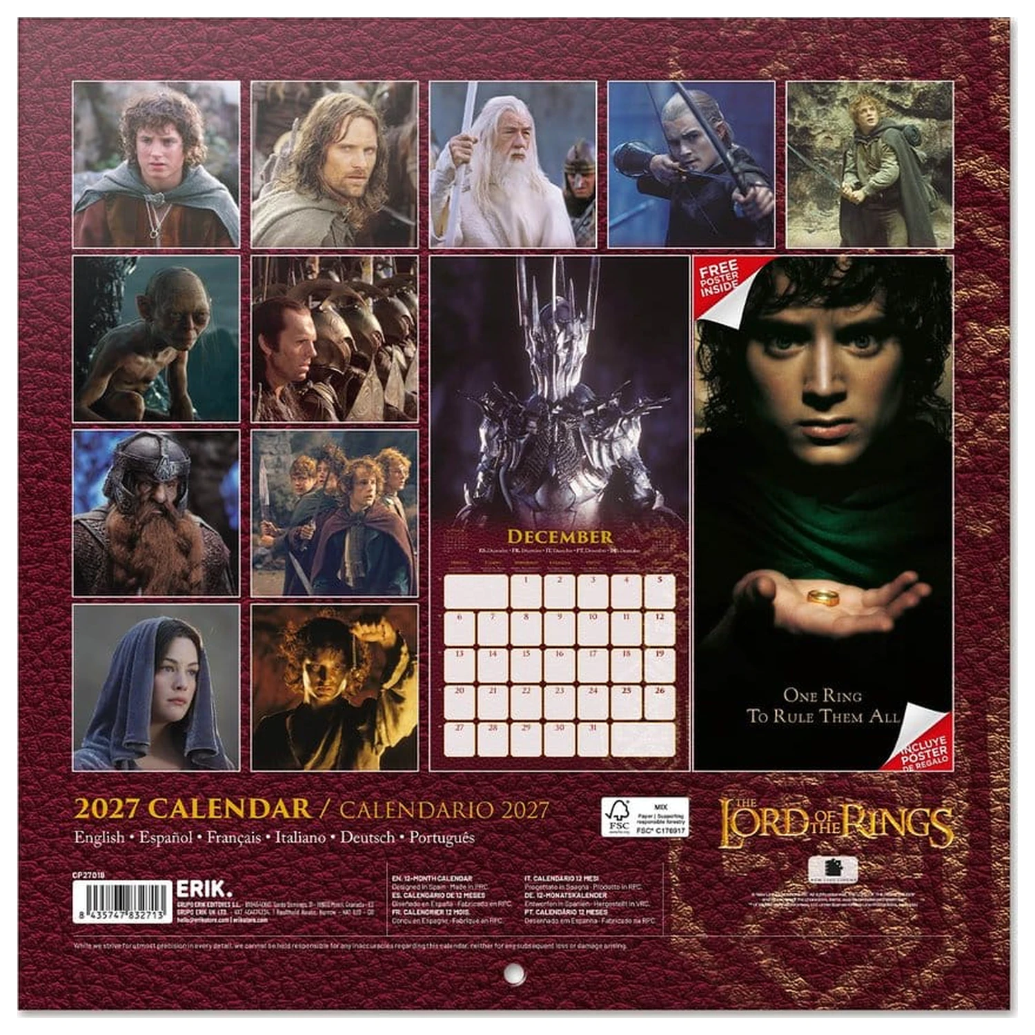 The Lord of the Rings Wall Calendar 2027 30 x 30 cm product photo