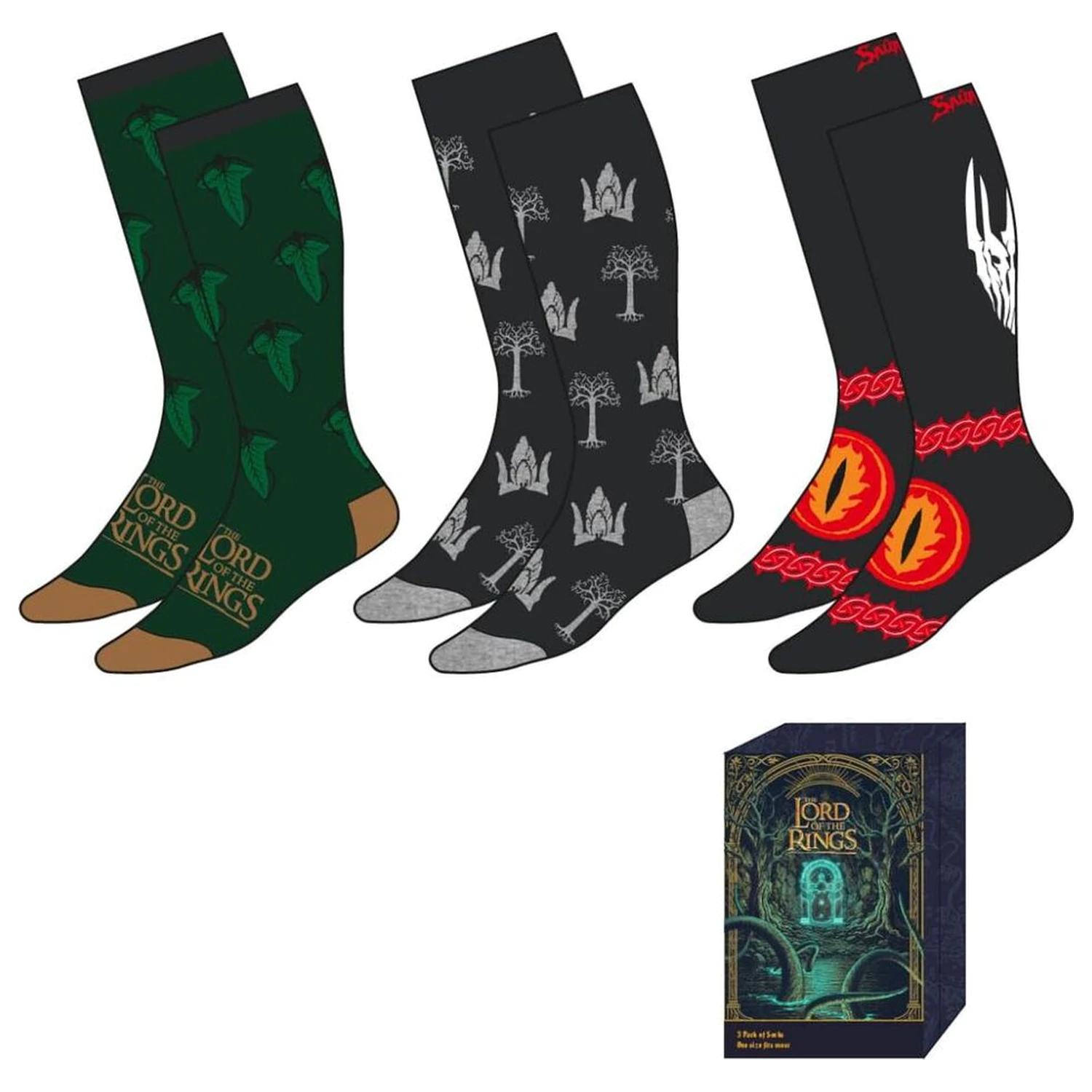 The Lord of The Rings Hobbit adult 3 socks set product photo