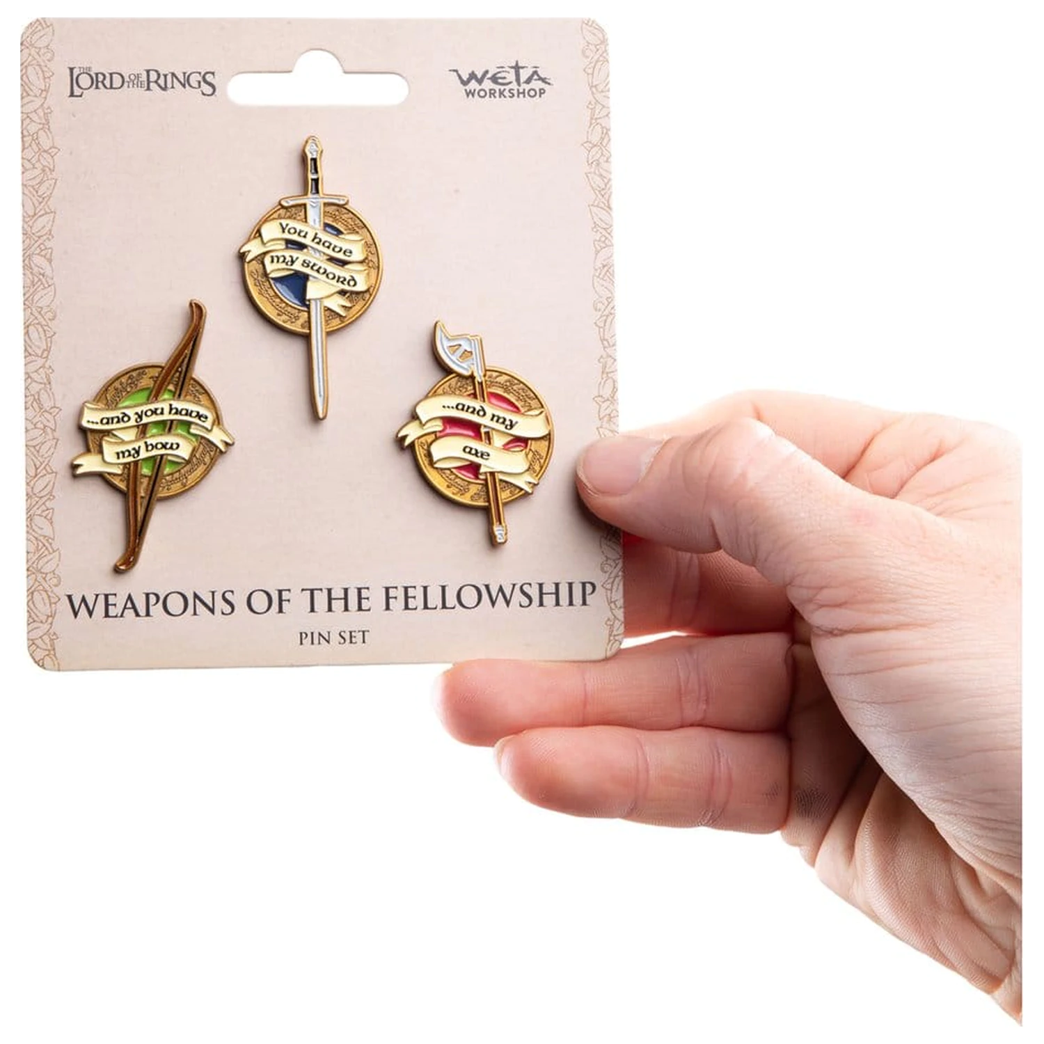 The Lord of the Rings Trilogy Pin Set Weapons of the Fellowship product photo