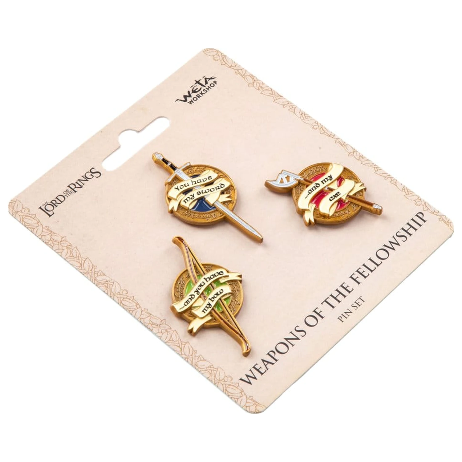 The Lord of the Rings Trilogy Pin Set Weapons of the Fellowship product photo