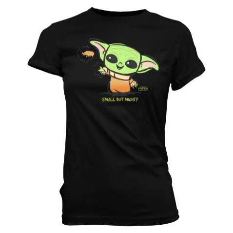The Mandalorian Cute Yoda Force Black Women's T-Shirt product photo
