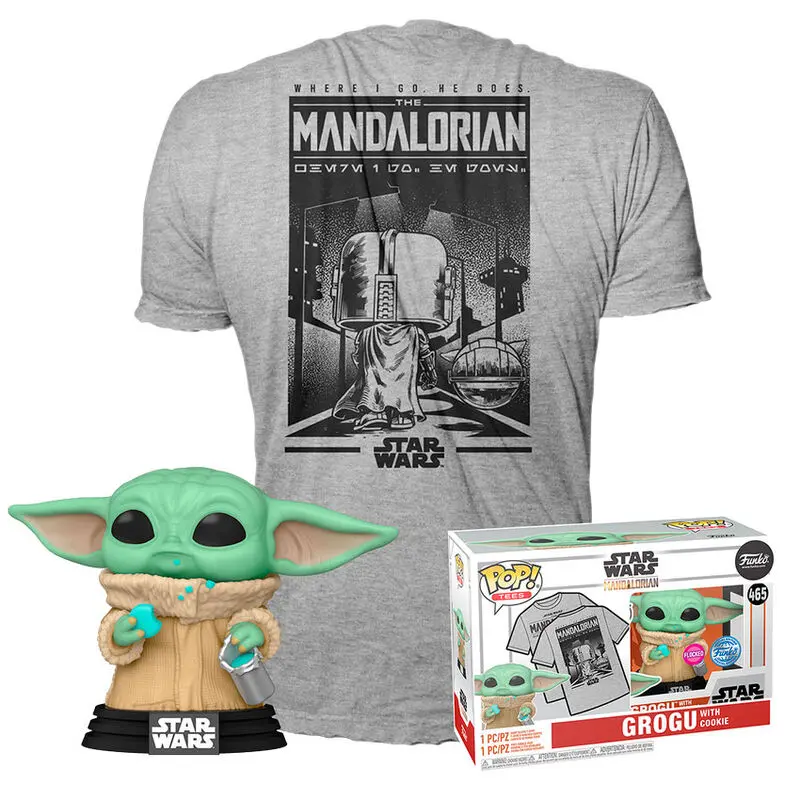 The Mandalorian Grogu Funko POP figure &amp; tee box Exkluzív product photo