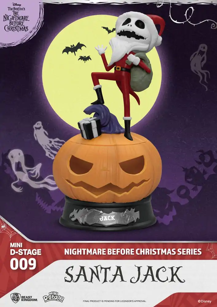 The Nightmare Before Christmas Mini Diorama Stage PVC Figure Santa Jack 10 cm product photo