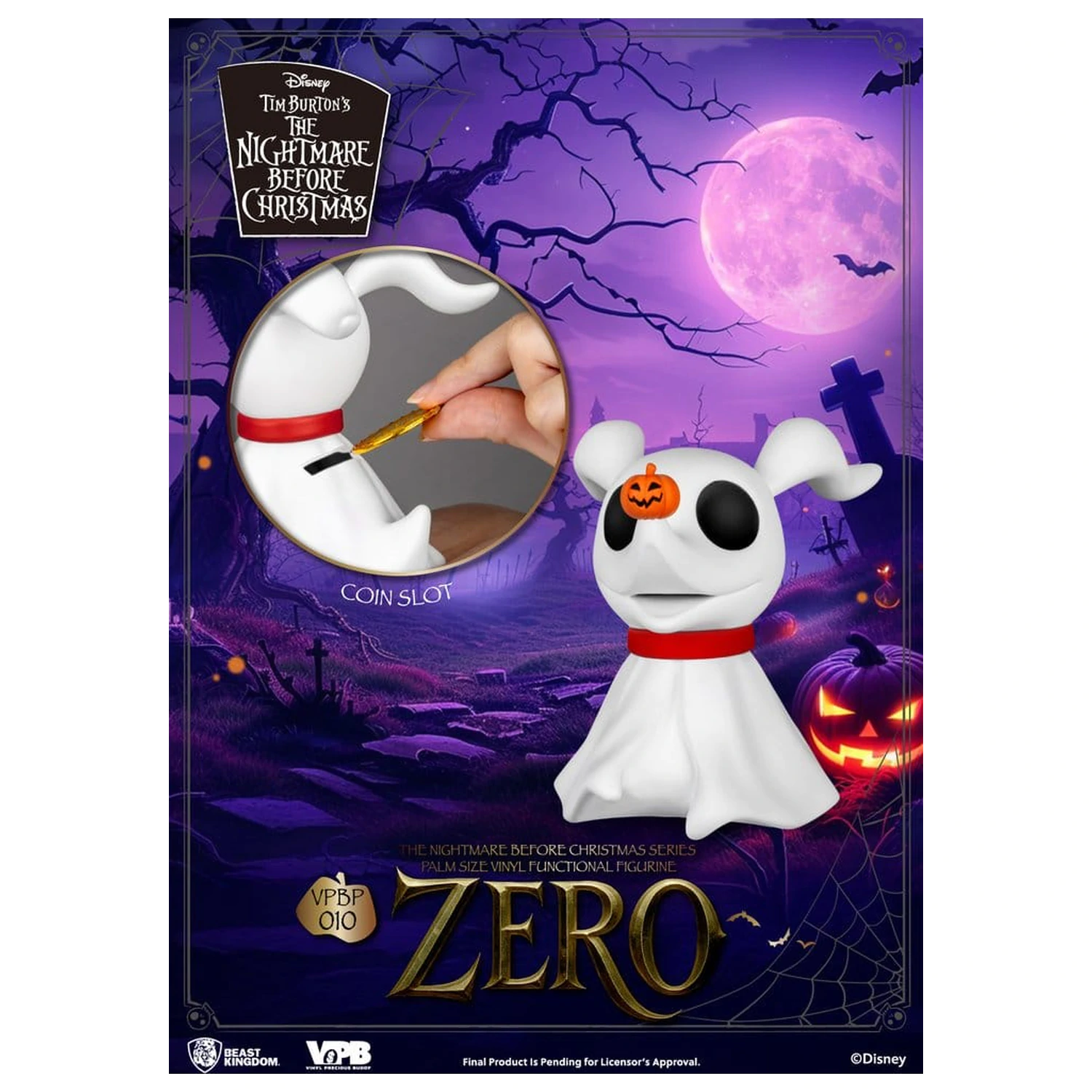 The Nightmare Before Christmas Palm Size Figure Bank Zero 11 cm product photo