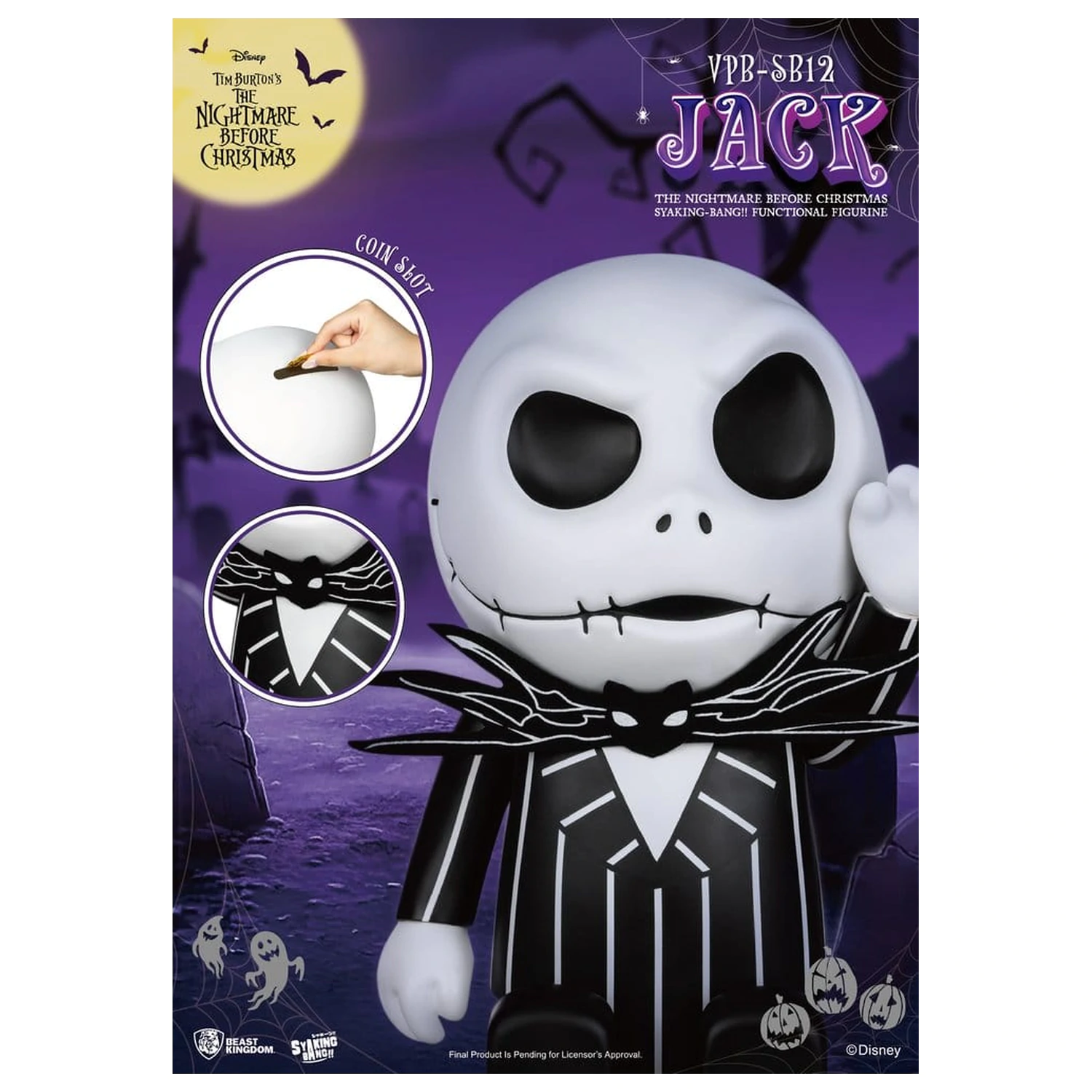 The Nightmare Before Christmas syaking-bang Figure Bank Jack 47 cm product photo