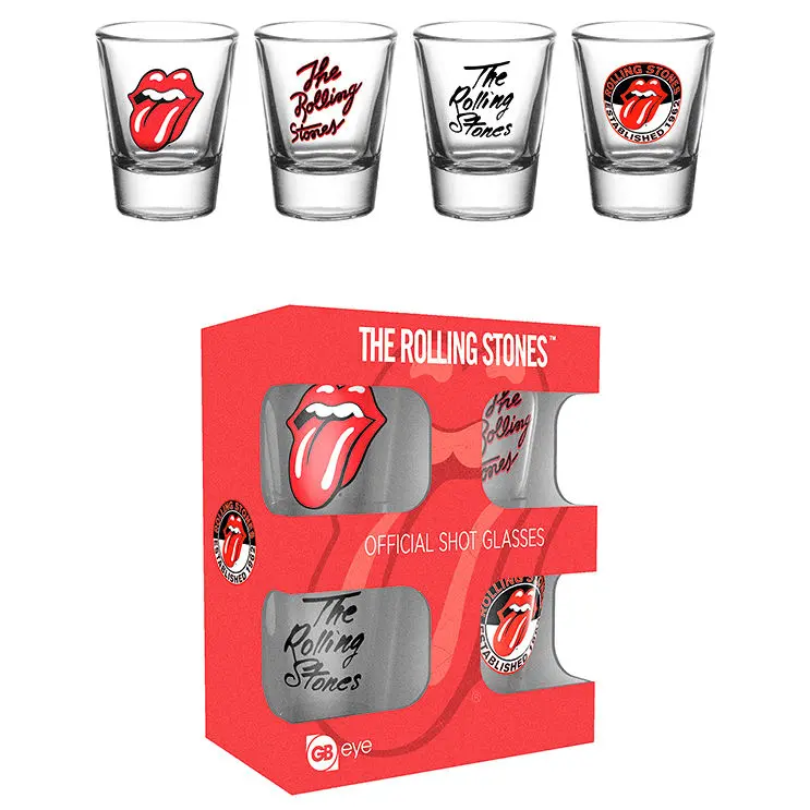 The Rolling Stones pack 4 shot glasses product photo