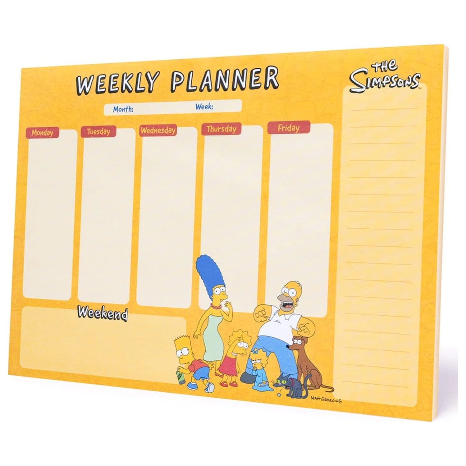 The Simpsons Weekly Planner A4 product photo
