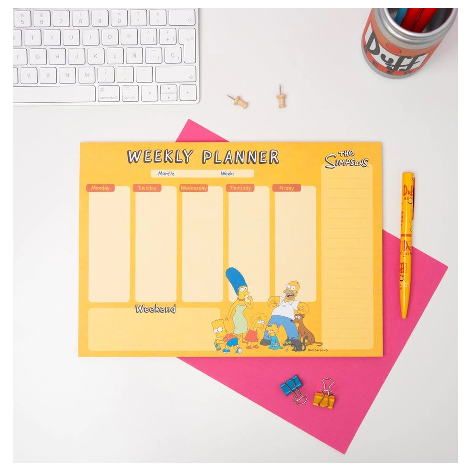The Simpsons Weekly Planner A4 product photo