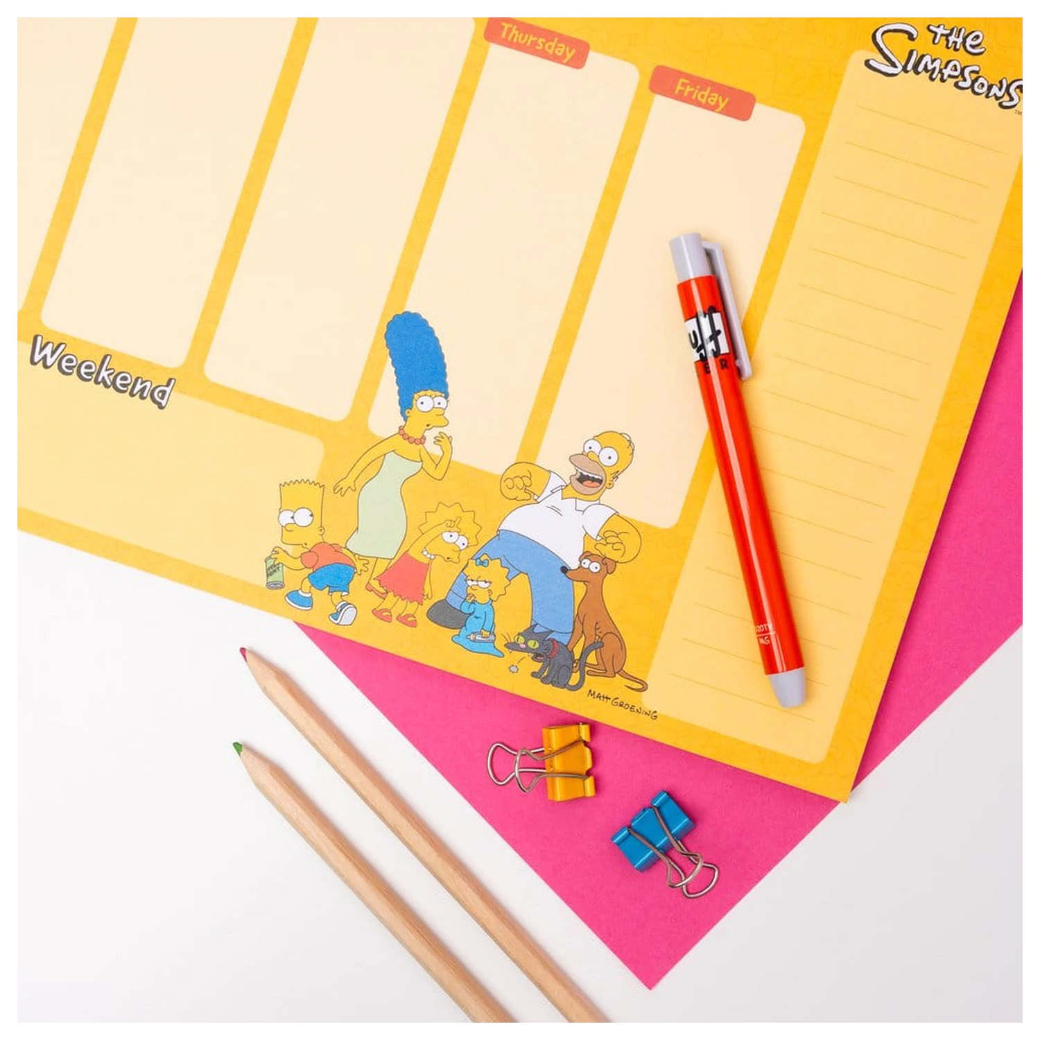 The Simpsons Weekly Planner A4 product photo