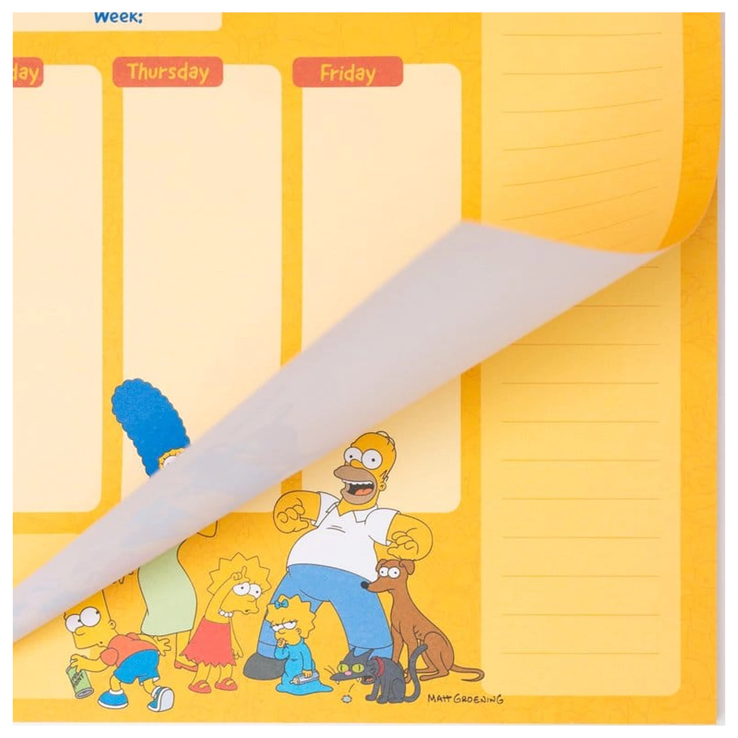 The Simpsons Weekly Planner A4 product photo