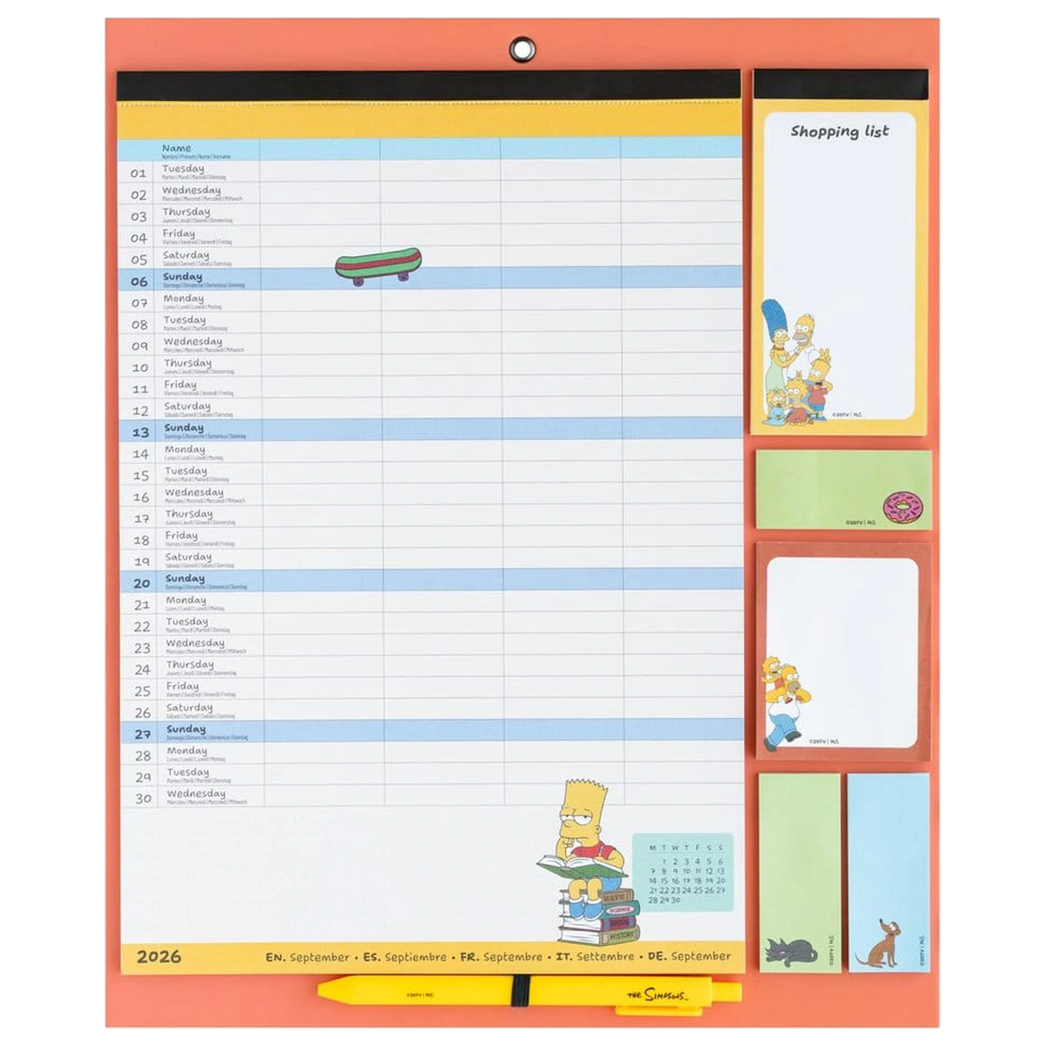 The Simpsons Magnetic Planner 2026/27 30 x 35 cm product photo