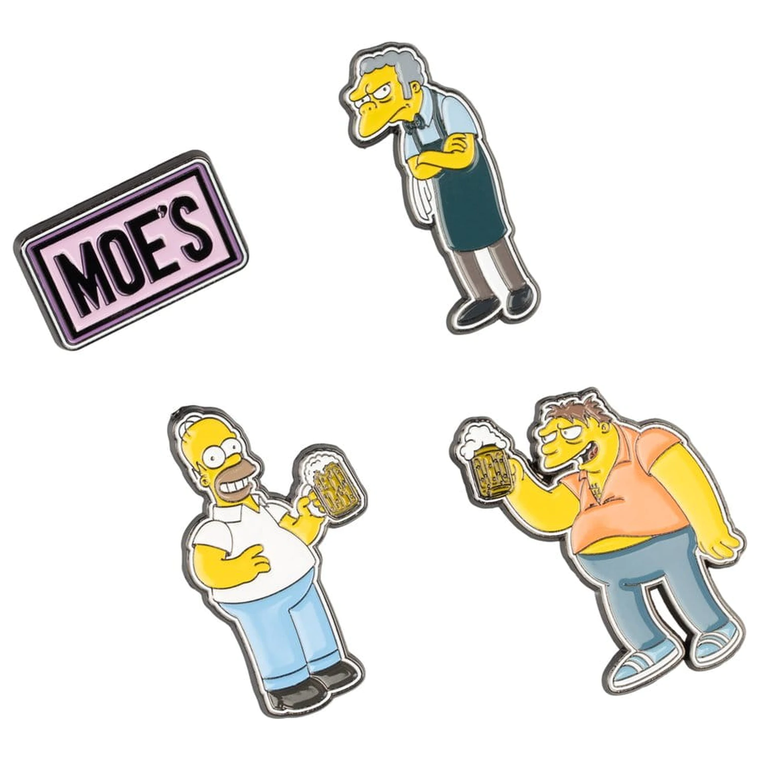 The Simpsons Pin Badges Set of 4 Moe's Tavern product photo