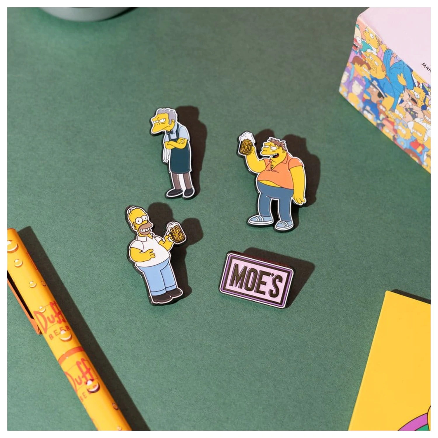 The Simpsons Pin Badges Set of 4 Moe's Tavern product photo
