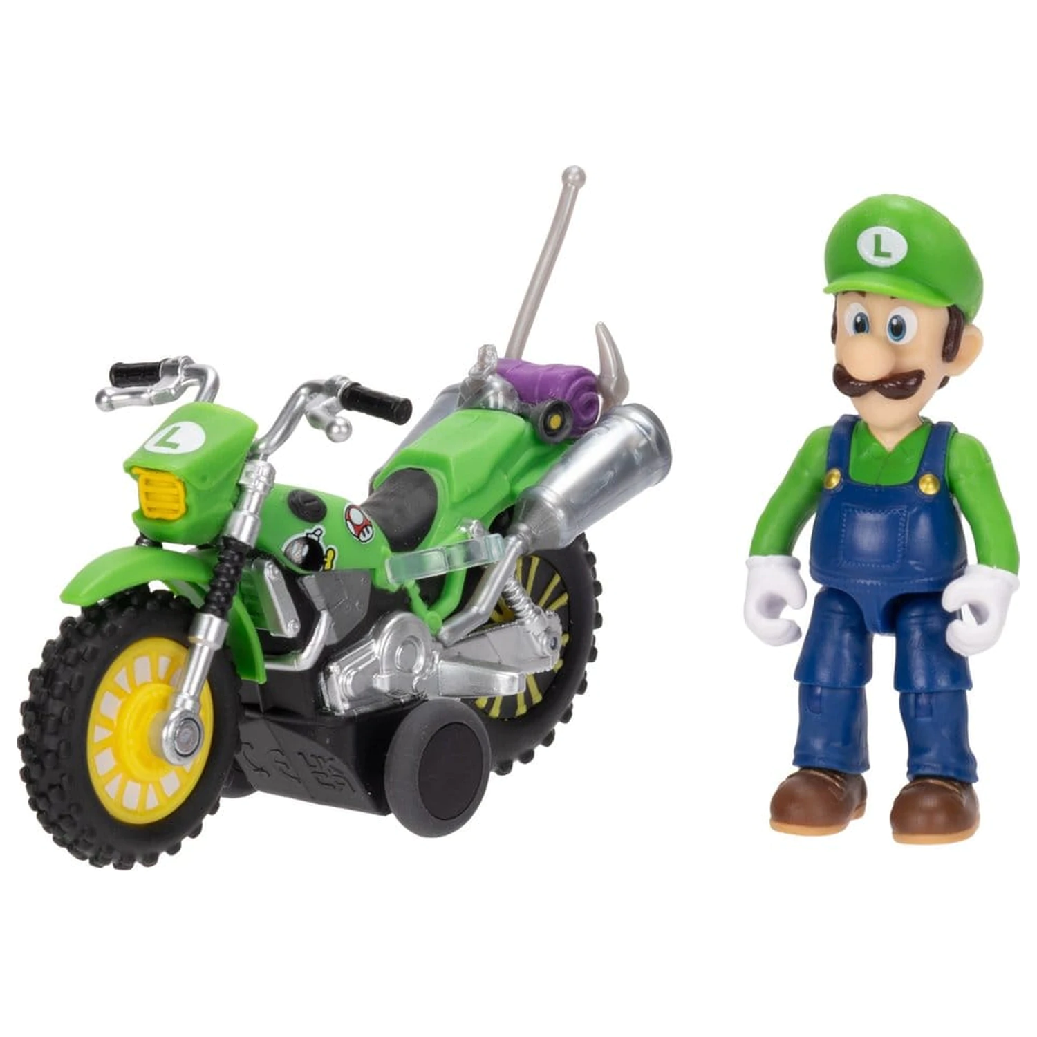 The Super Mario Galaxy Movie Action Figure with Pull Back Motorcycle Luigi 6 cm product photo