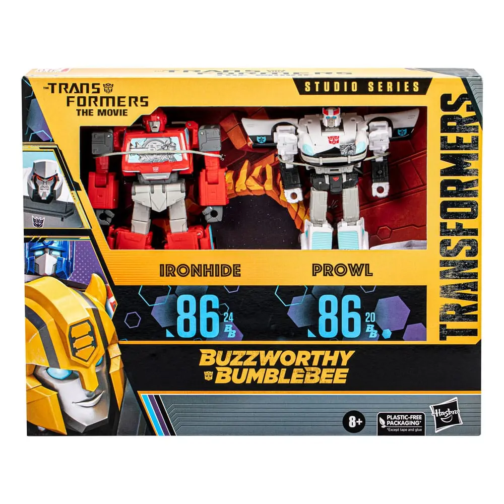 The Transformers: The Movie Buzzworthy Bumblebee Studio Series Action Figure 2-Pack 86-24BB Ironhide (Voyager Class) &amp; 86-20BB Prowl (Deluxe Class) product photo