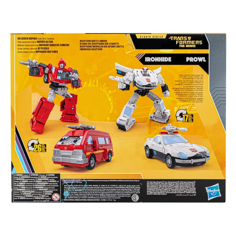 The Transformers: The Movie Buzzworthy Bumblebee Studio Series Action Figure 2-Pack 86-24BB Ironhide (Voyager Class) &amp; 86-20BB Prowl (Deluxe Class) product photo