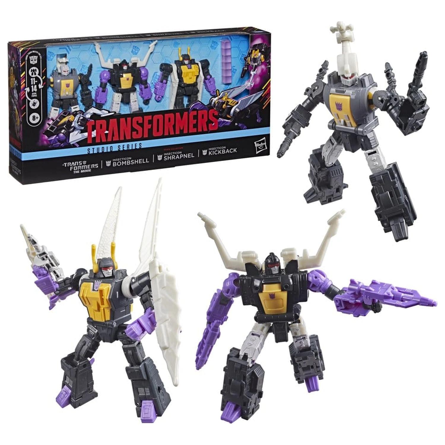 The Transformers: The Movie Studio Series Deluxe Class Action Figure 3-Pack Insecticon Bombshell, Shrapnel & Kickback 14 cm product photo