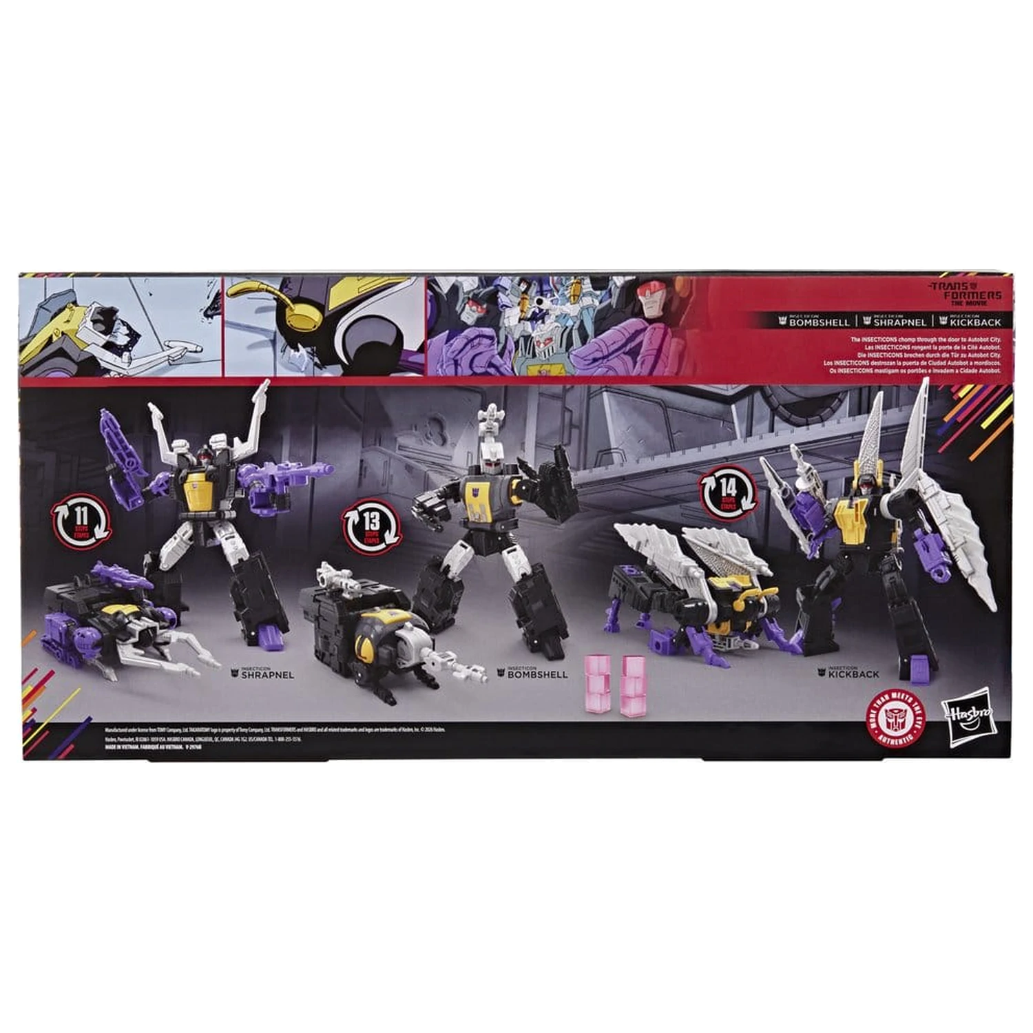 The Transformers: The Movie Studio Series Deluxe Class Action Figure 3-Pack Insecticon Bombshell, Shrapnel & Kickback 14 cm product photo