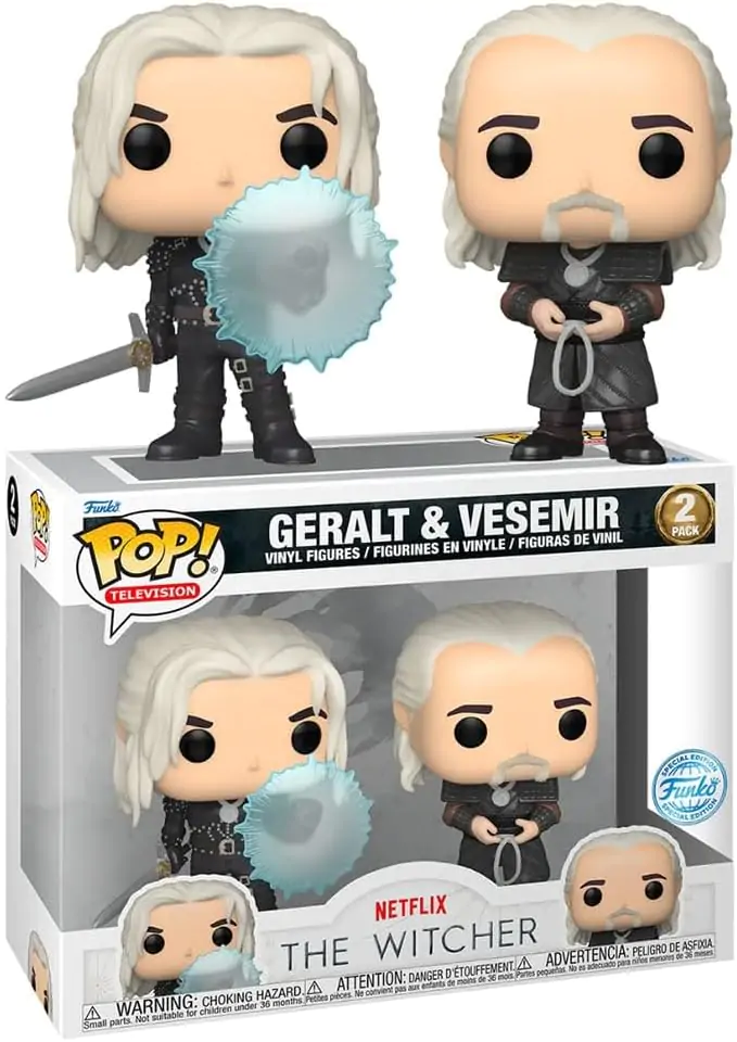 The Witcher Funko POP! Television Vinyl Figures 2-Pack Geralt & Vesemir 9 cm product photo