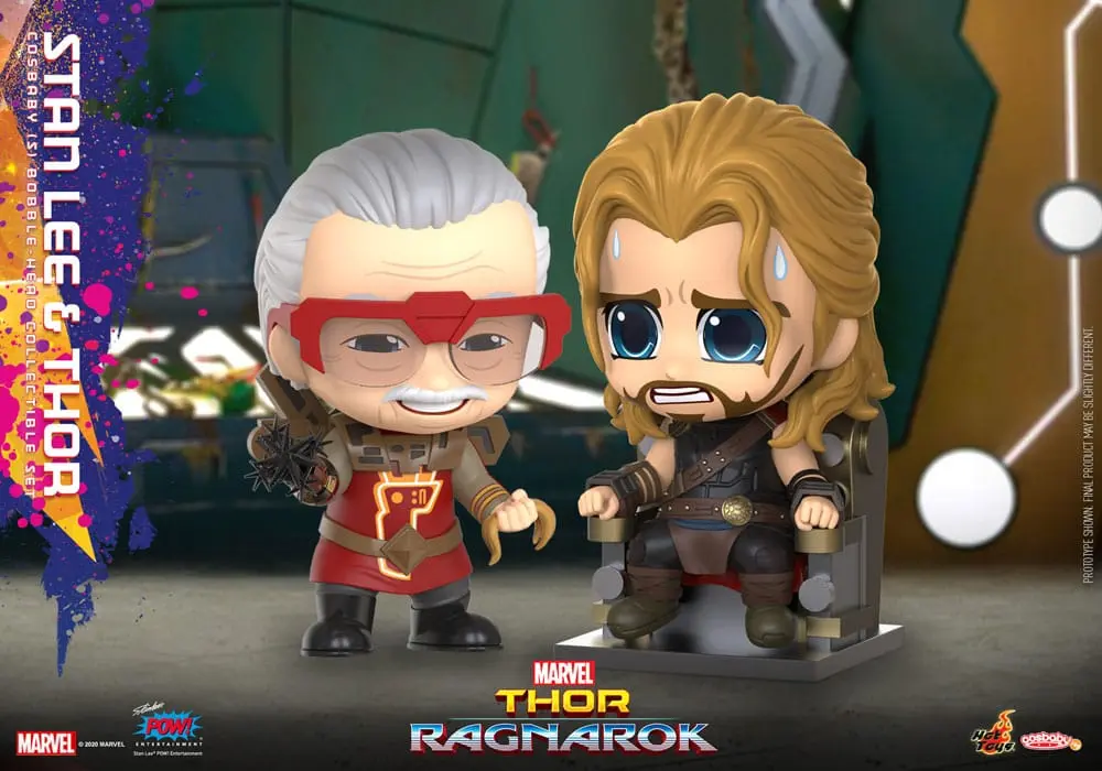Thor: Ragnarok Cosbaby (S) Mini Figures Stan Lee & Thor 10 cm termékfotó