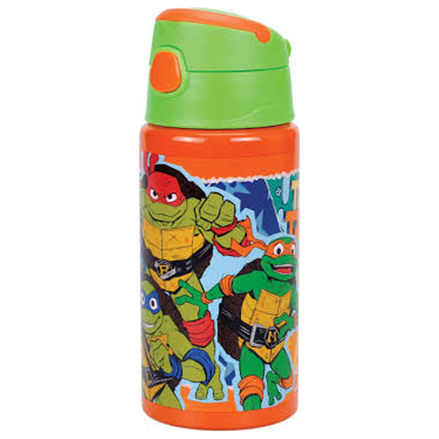Teenage Mutant Ninja Turtles Pizza Power Aluminum Water Bottle with Straw and Hook 500 ml product photo