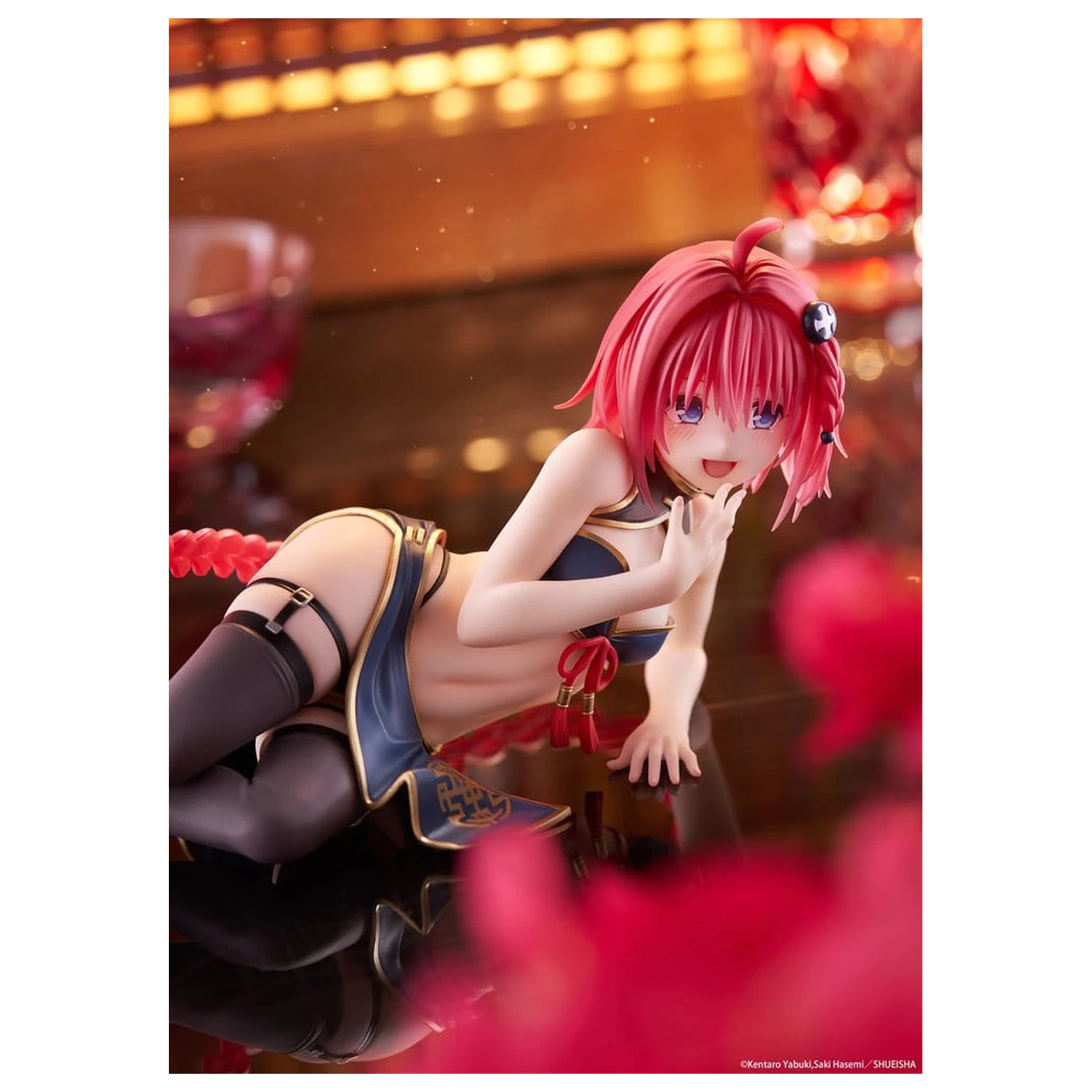 To Love-Ru Darkness Desktop Cute PVC Figure Mea Kurosaki (Chinese Dress Ver.) 13 cm product photo