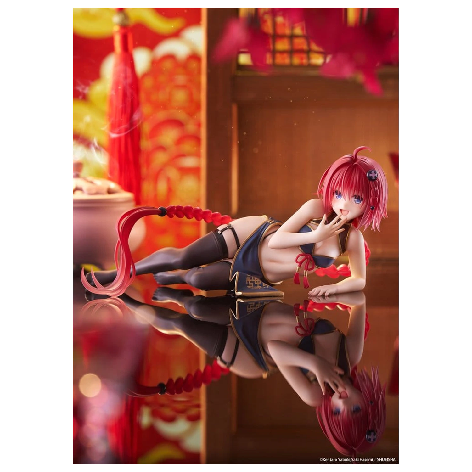 To Love-Ru Darkness Desktop Cute PVC Figure Mea Kurosaki (Chinese Dress Ver.) 13 cm product photo