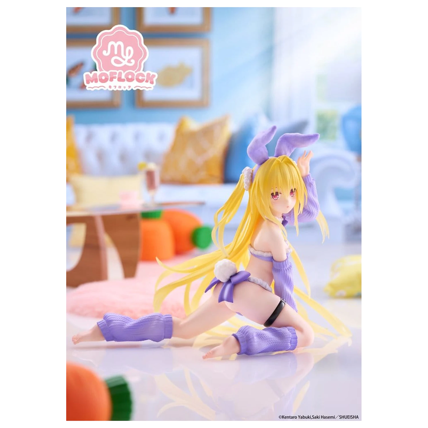 To Love-Ru Darkness MOFLOCK PVC Figure Golden Darkness (Fluffy Bunny Ver.) 13 cm product photo