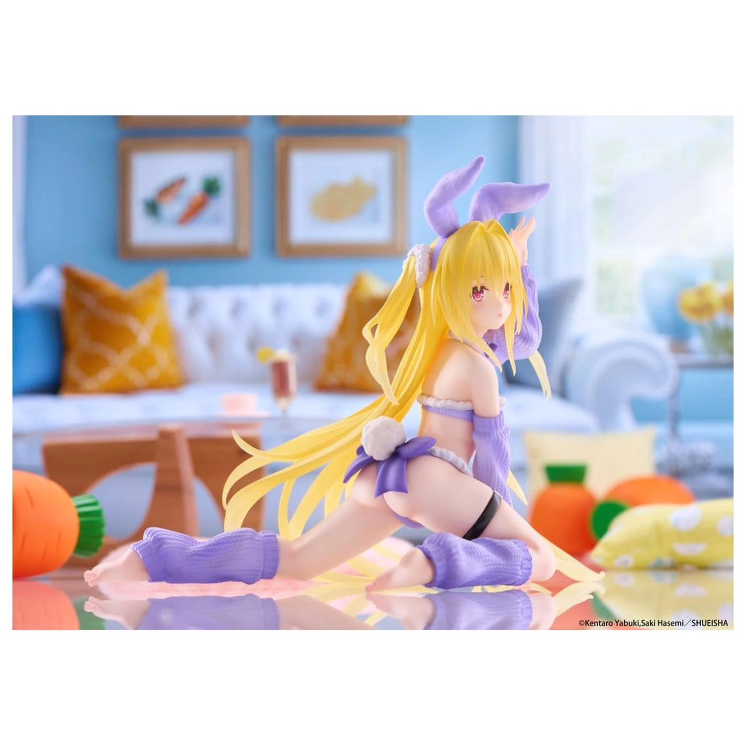 To Love-Ru Darkness MOFLOCK PVC Figure Golden Darkness (Fluffy Bunny Ver.) 13 cm product photo