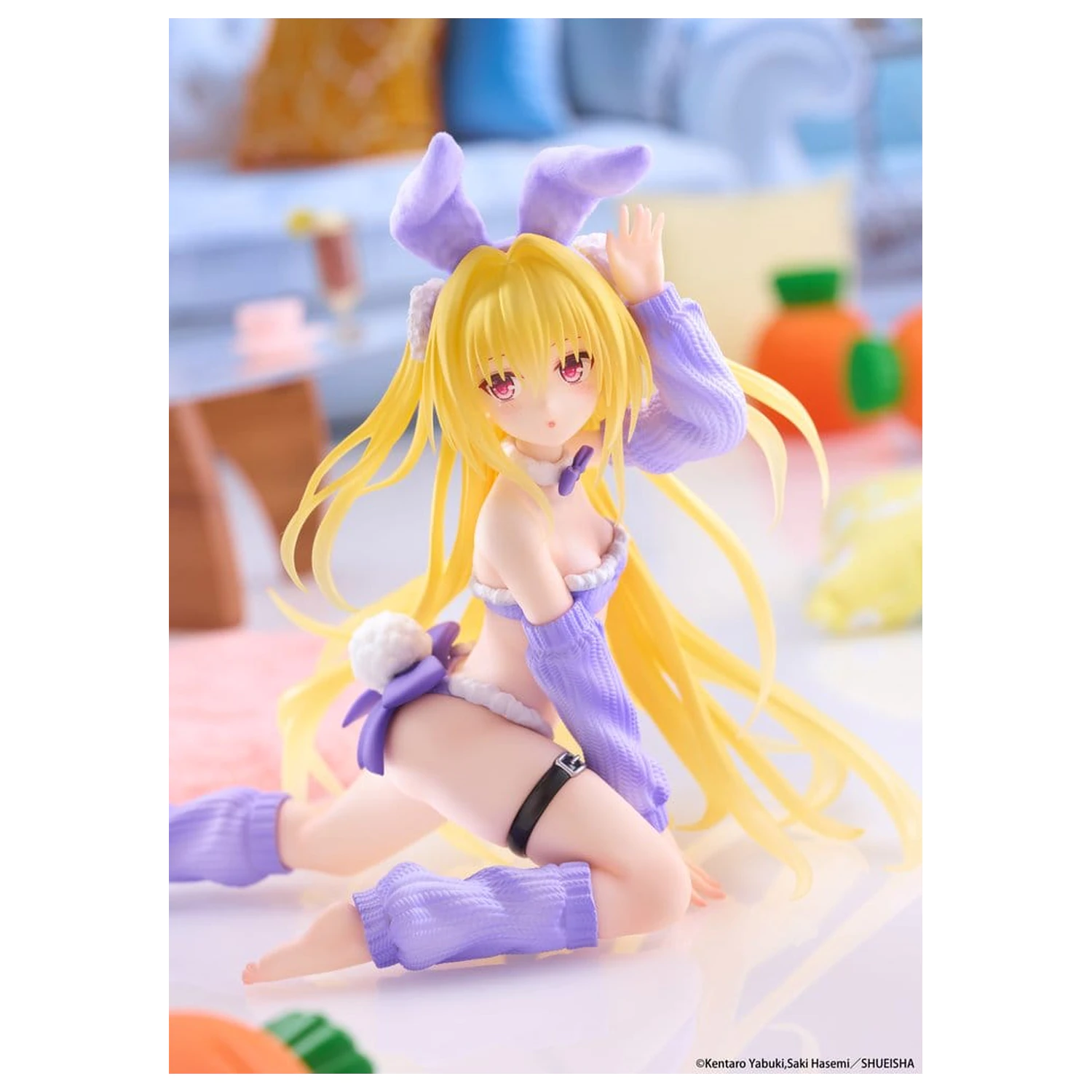 To Love-Ru Darkness MOFLOCK PVC Figure Golden Darkness (Fluffy Bunny Ver.) 13 cm product photo