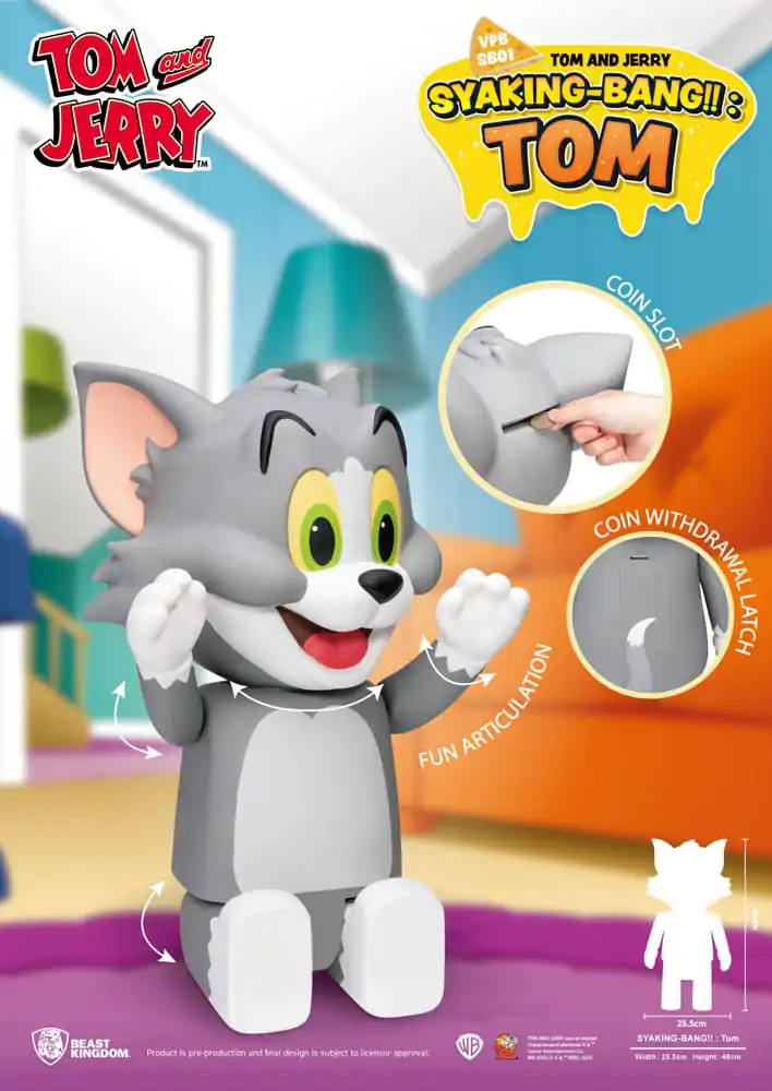 Tom &amp; Jerry Syaking Bank Vinyl Bank Tom 48 cm product photo