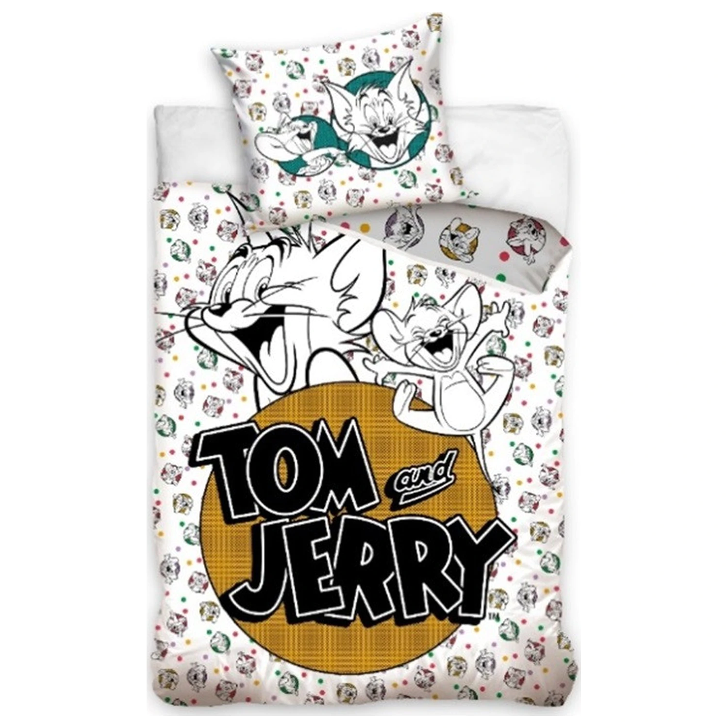 Tom and Jerry White Duvet Cover 140x200cm, 70x90cm product photo