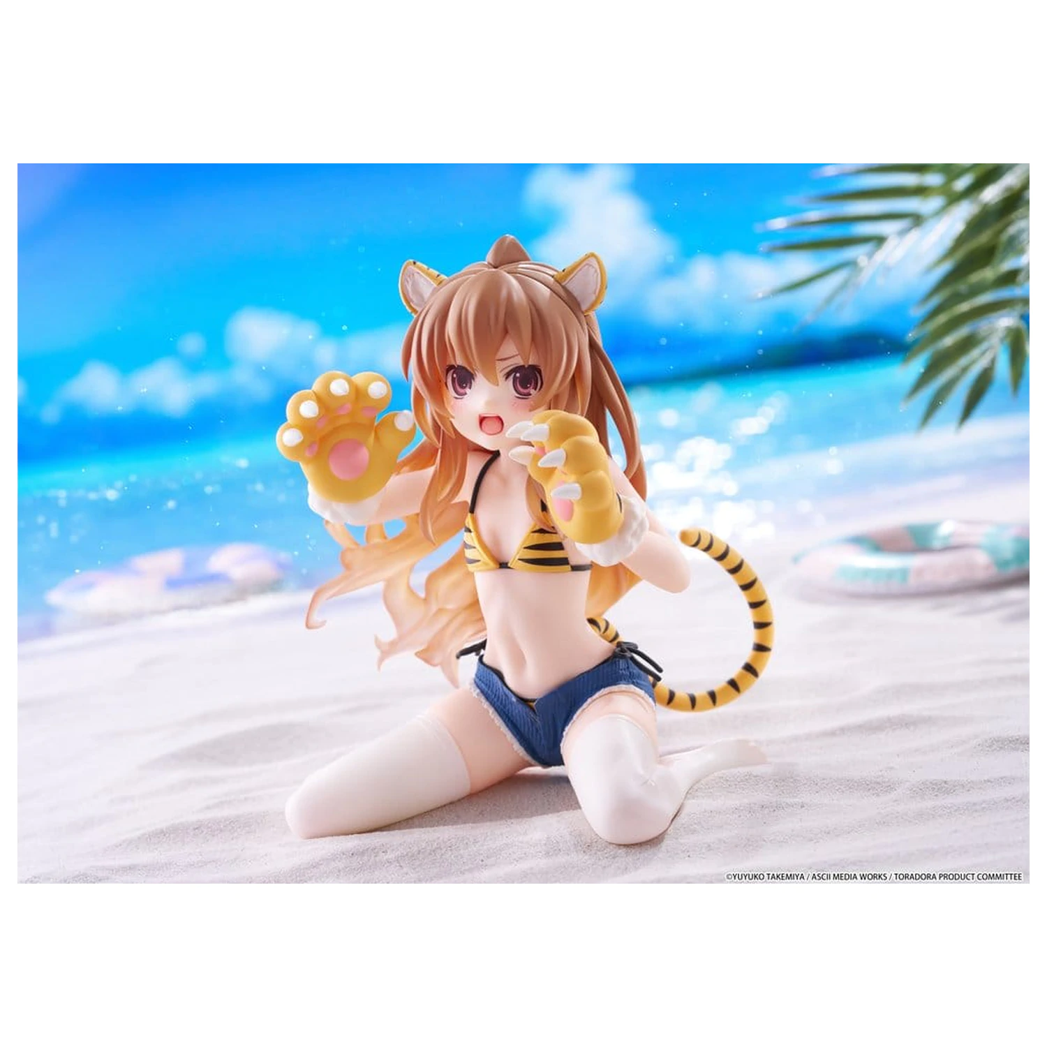 Toradora! Desktop Cute PVC Figure Taiga Aisaka (Tiger Costume Swimwear Ver.) 13 cm product photo