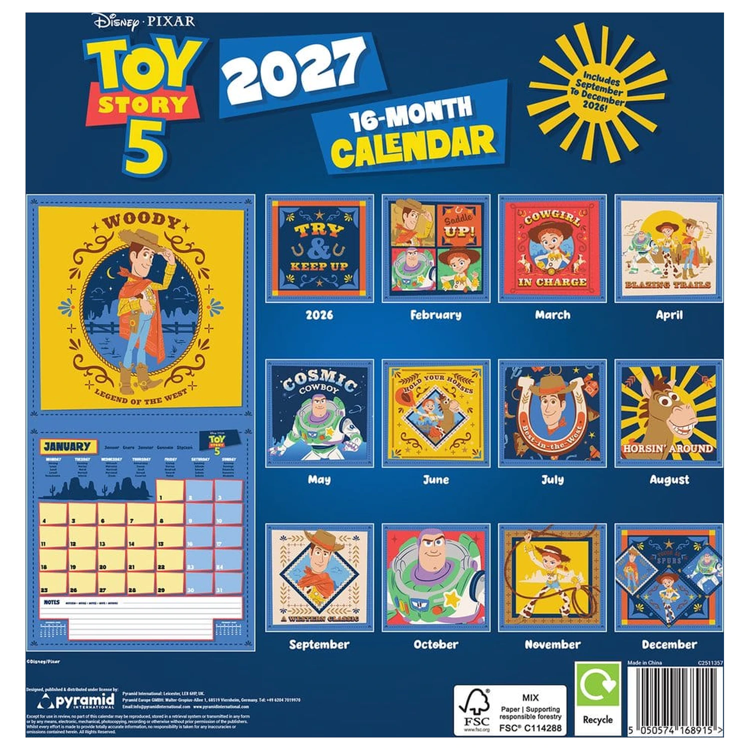 Toy Story Calendar 2027 30 x 30 cm product photo