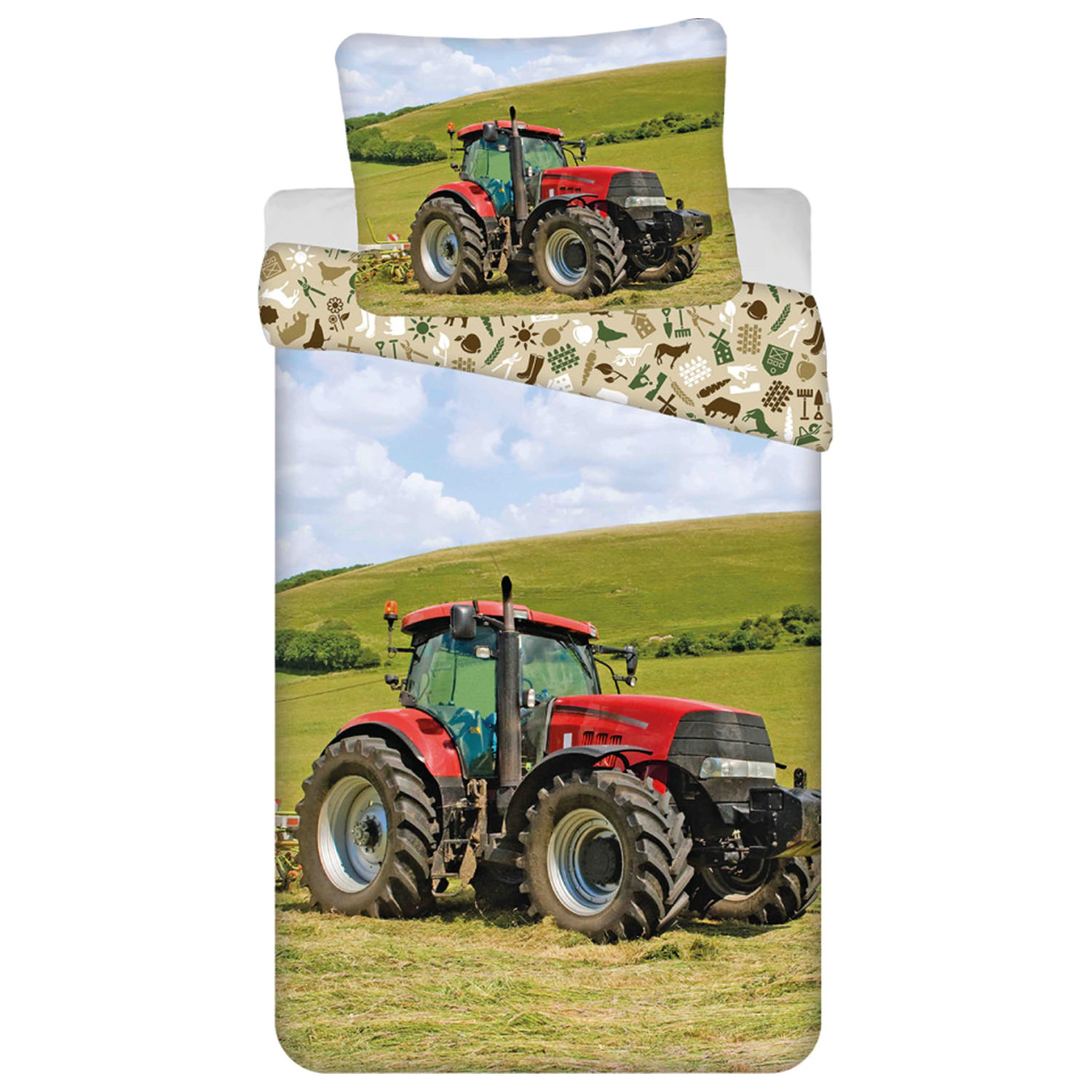 Tractor Red Duvet Cover product photo