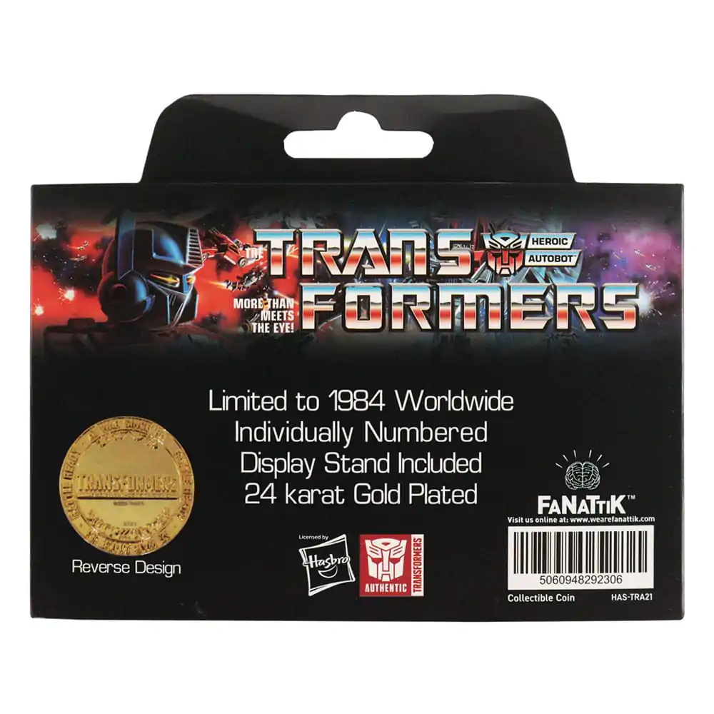 Transformers Collectable Coin 40th Anniversary 24k Gold Plated Edition 4 cm product photo