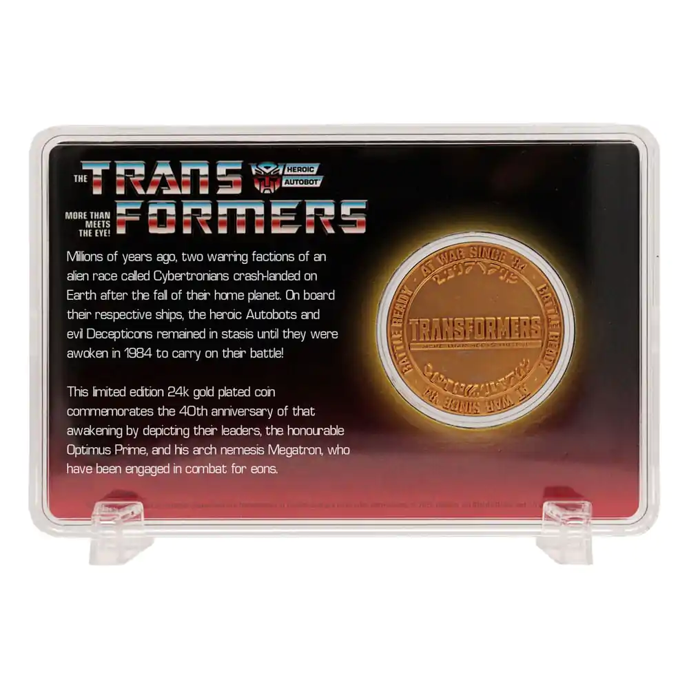 Transformers Collectable Coin 40th Anniversary 24k Gold Plated Edition 4 cm product photo