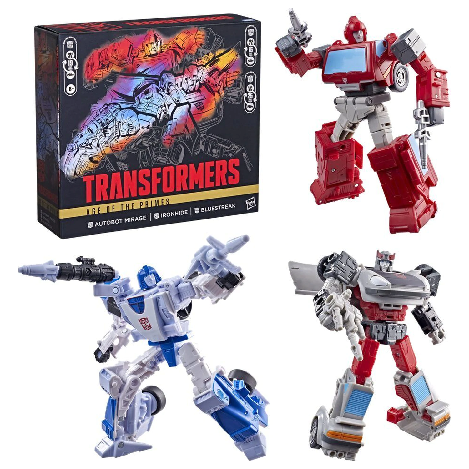 Transformers Age of the Primes Atobot Mirage & Ironhide & Bluestreak set 3 figures 13-15cm product photo