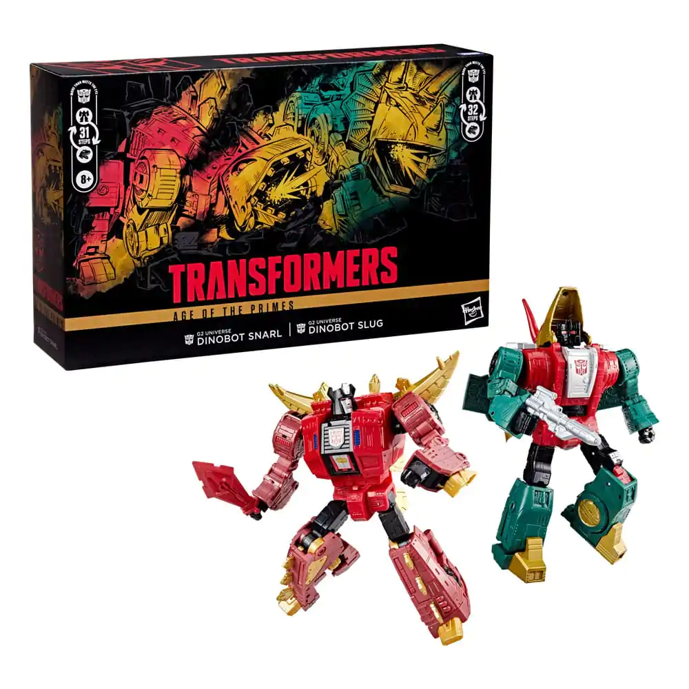 Transformers Age of the Primes Leader Class Action Figure G2 Universe Dinobots Snarl & Slug 19 cm product photo